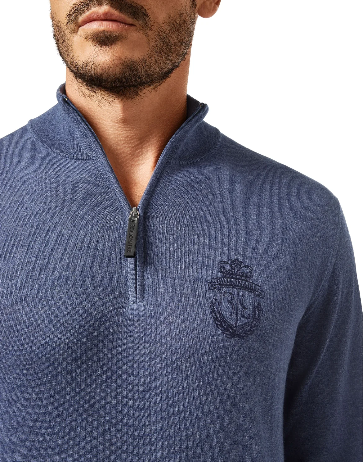 Pullover zip mock Crest, цвет: Синий