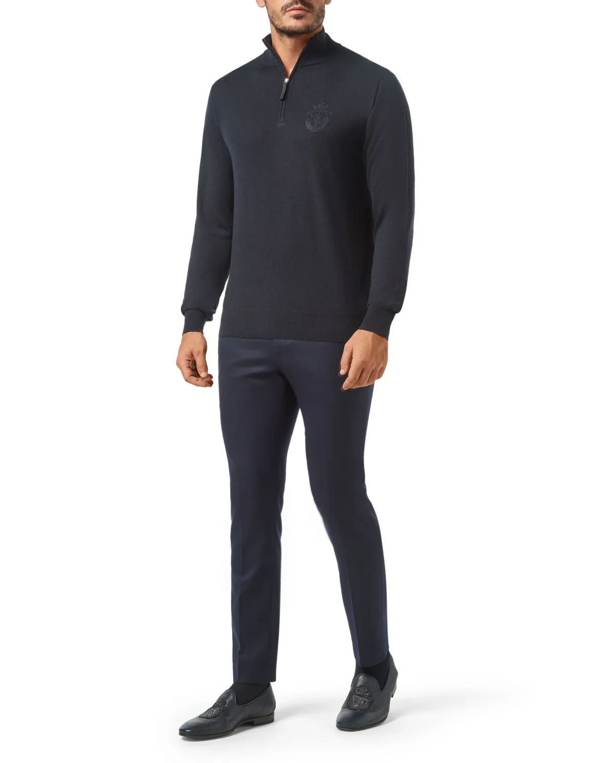 Pullover zip mock Crest, цвет: Синий
