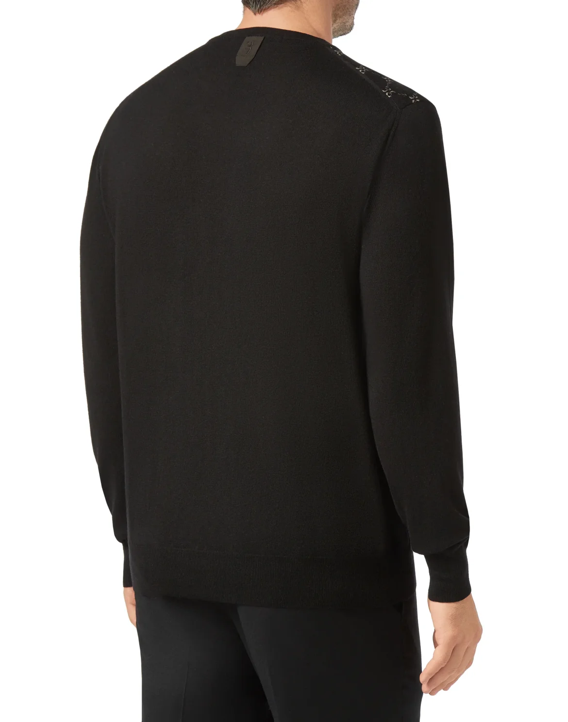 Pullover Round Neck LS Jacquard All over BB, цвет: Черный