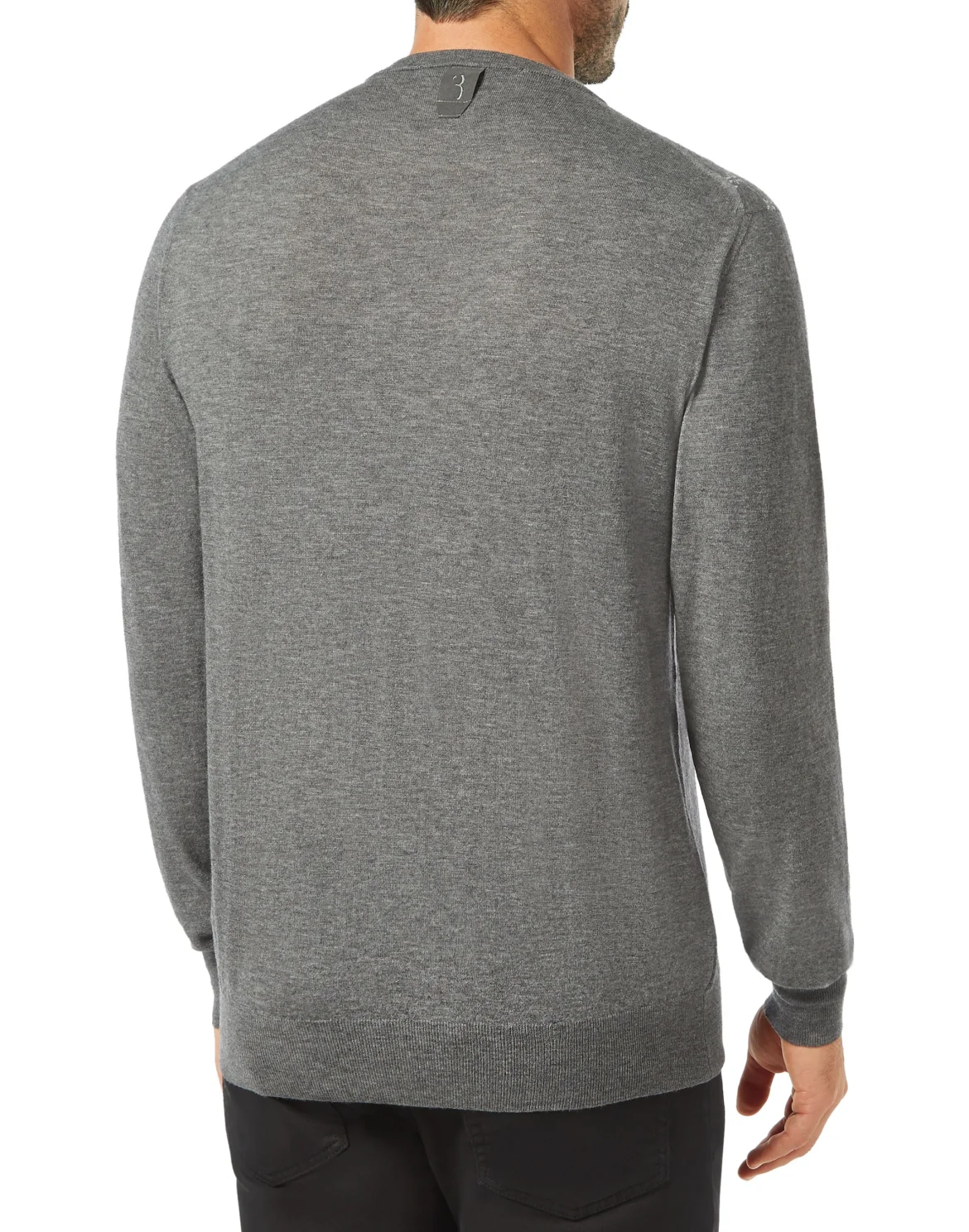 Pullover Round Neck LS Jacquard All over BB, цвет: Серый