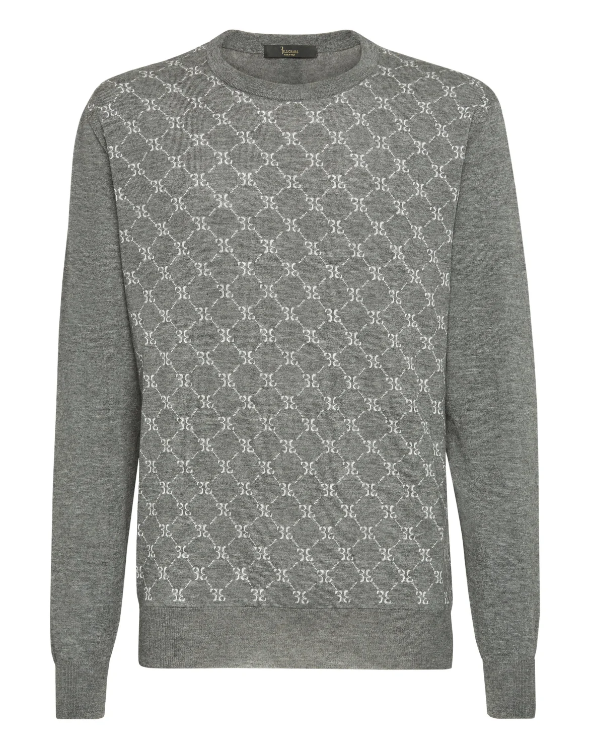 Pullover Round Neck LS Jacquard All over BB, цвет: Серый