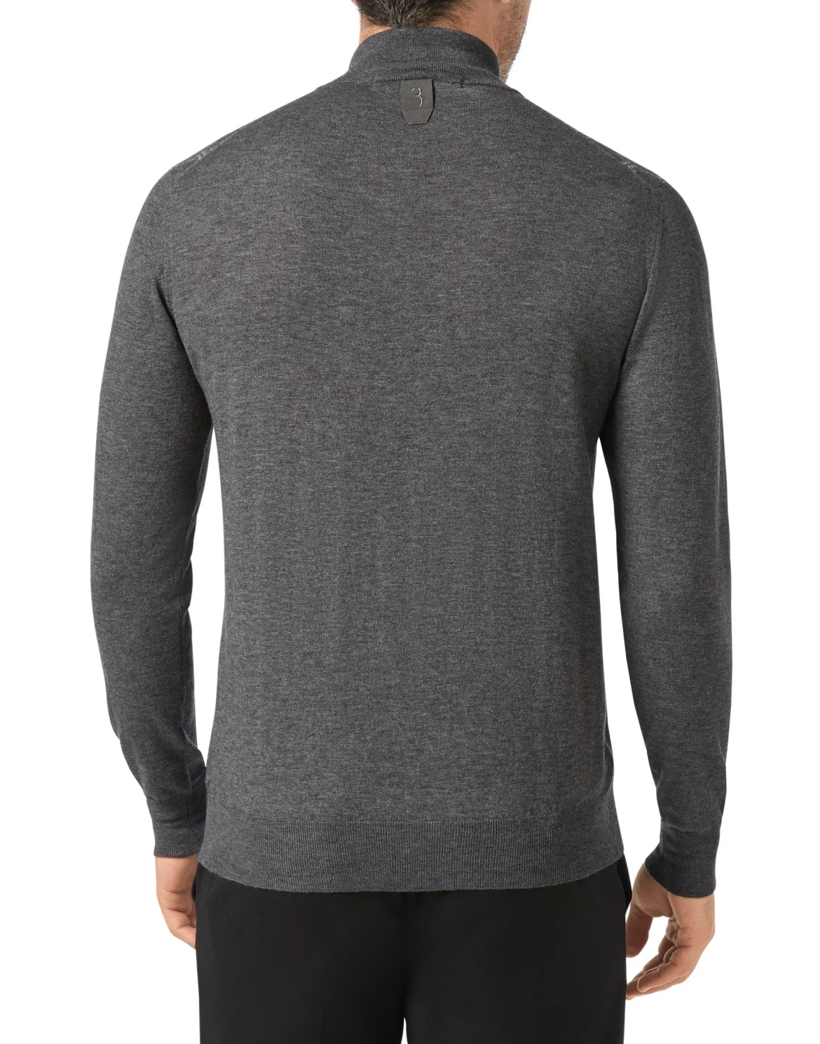 Pullover zip mock Jacquard All over BB, цвет: Серый