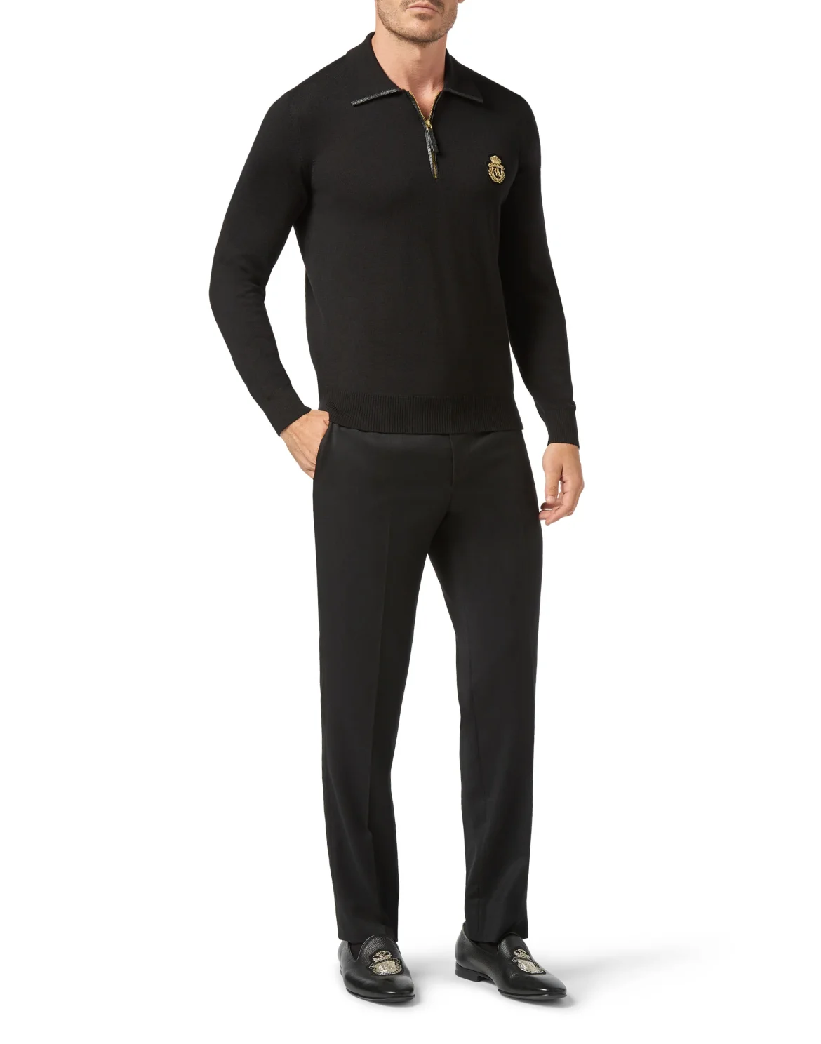 Pullover zip mock Luxury, цвет: Черный