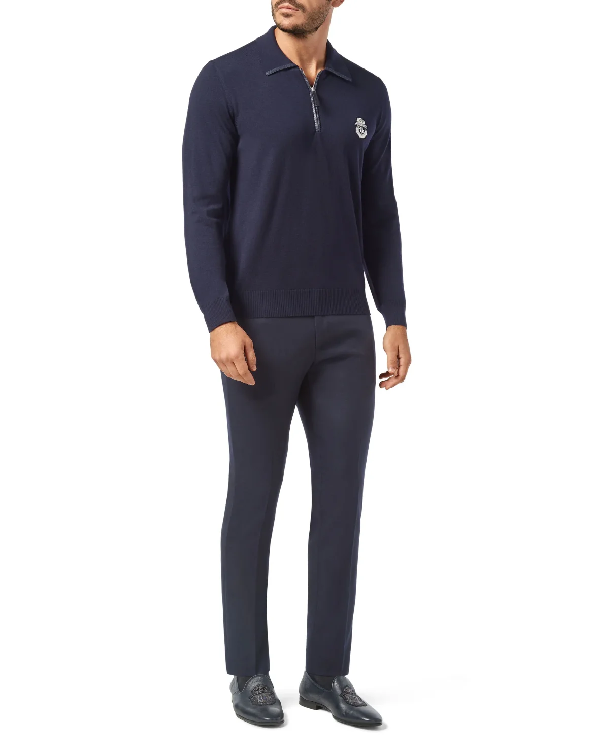 Pullover zip mock Luxury, цвет: Синий