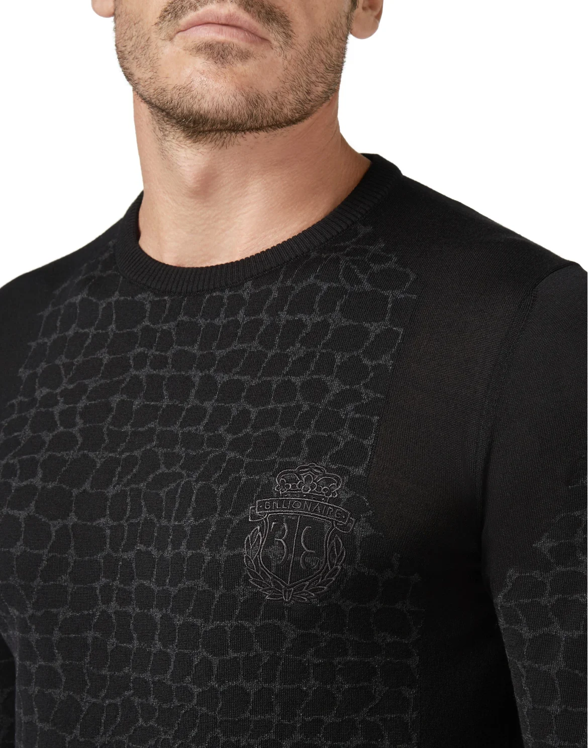 Pullover Round Neck LS Crest, цвет: Черный