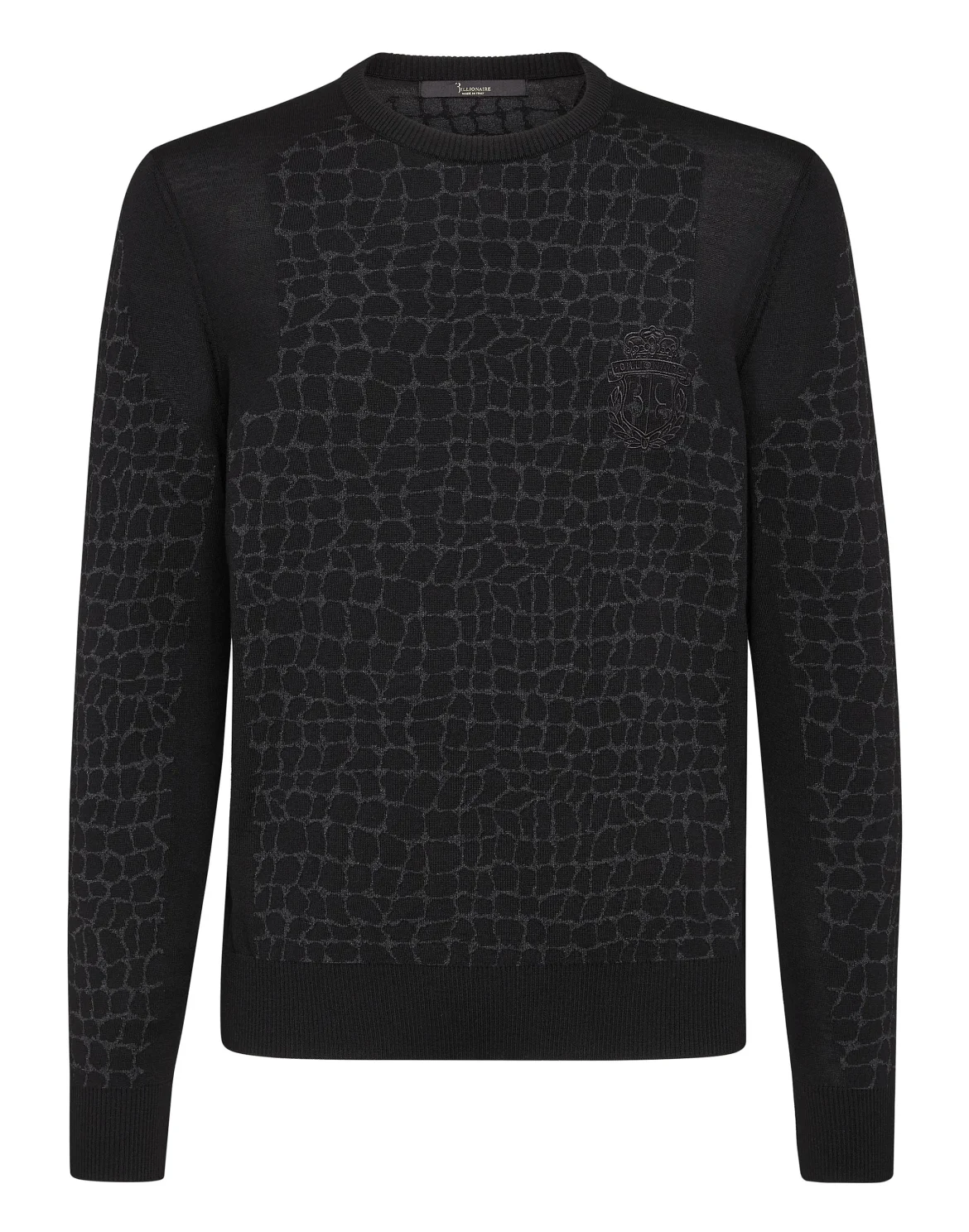 Pullover Round Neck LS Crest, цвет: Черный