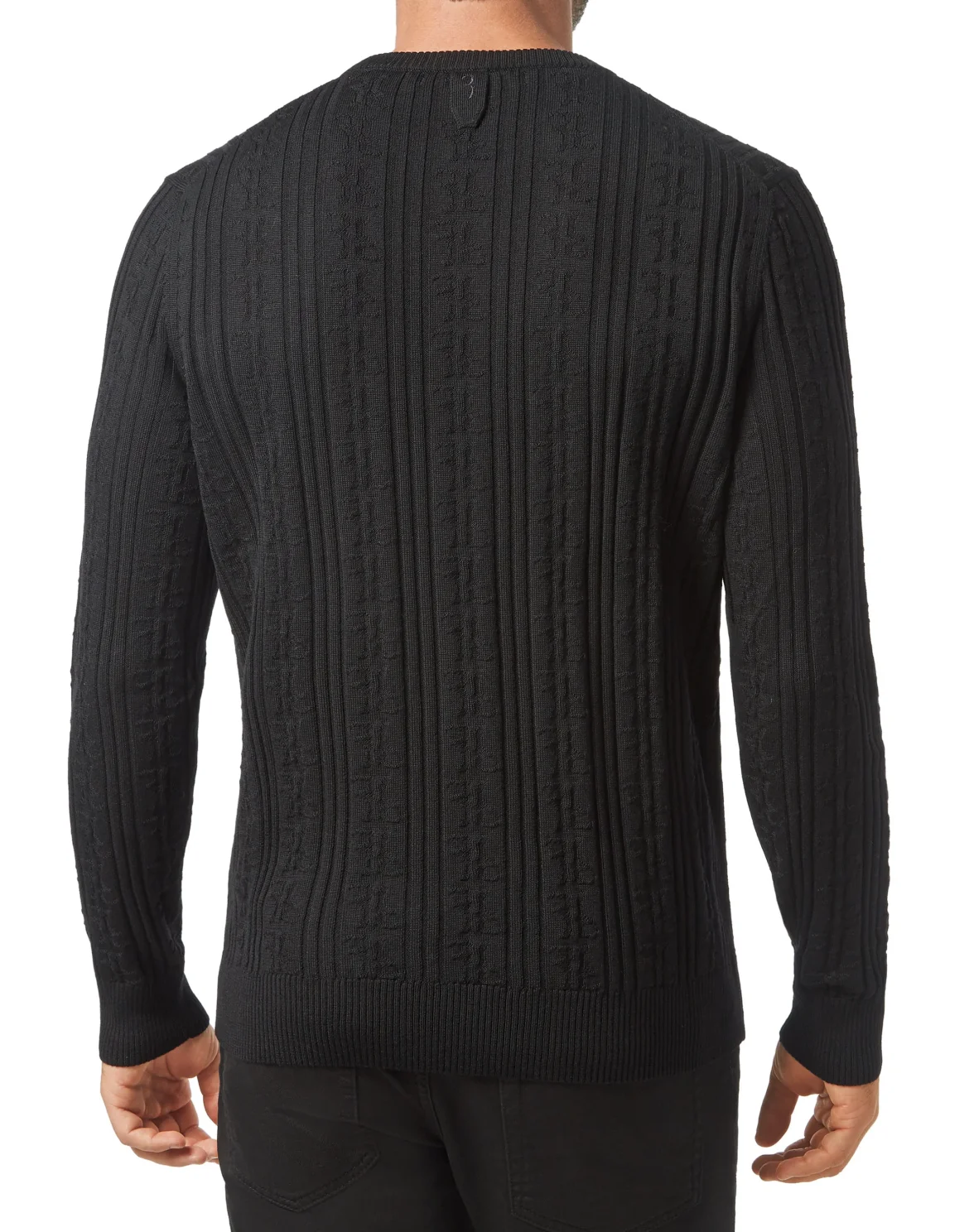 Pullover Round Neck LS All over BB, цвет: Черный