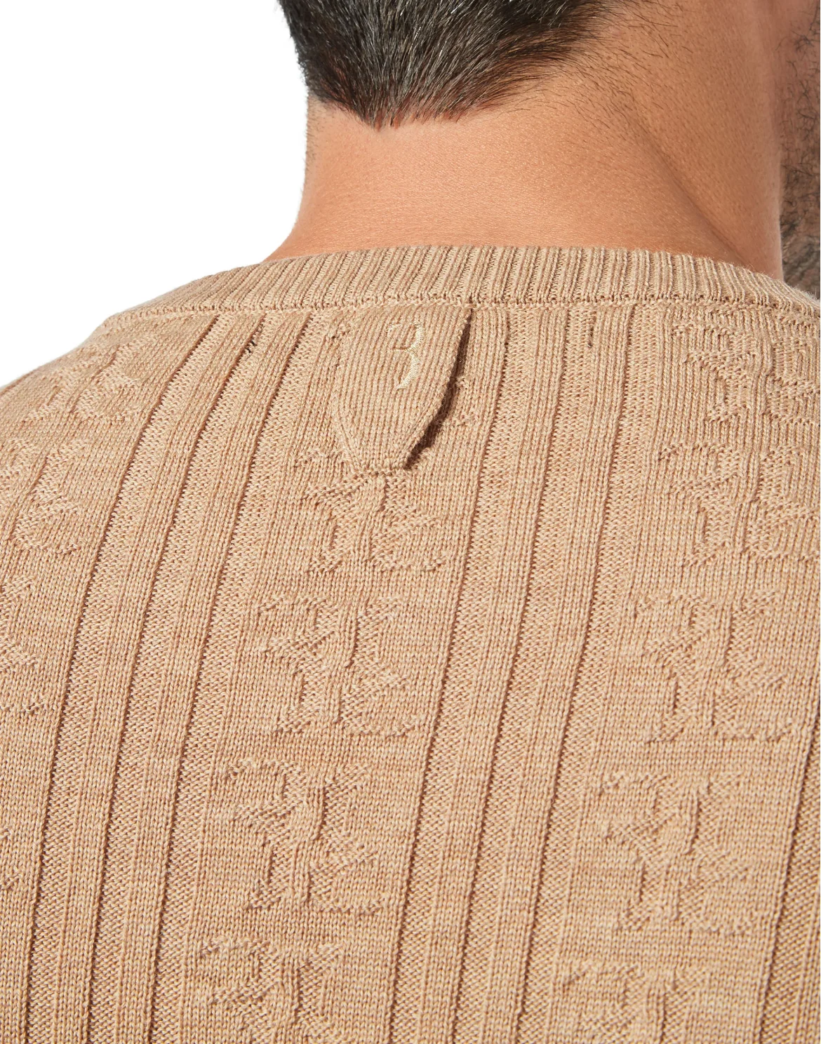 Pullover Round Neck LS All over BB, цвет: Бежевый