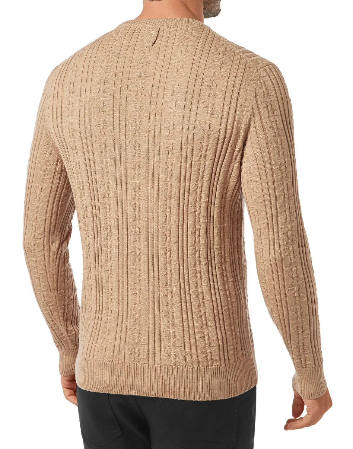 Pullover Round Neck LS All over BB, цвет: Бежевый