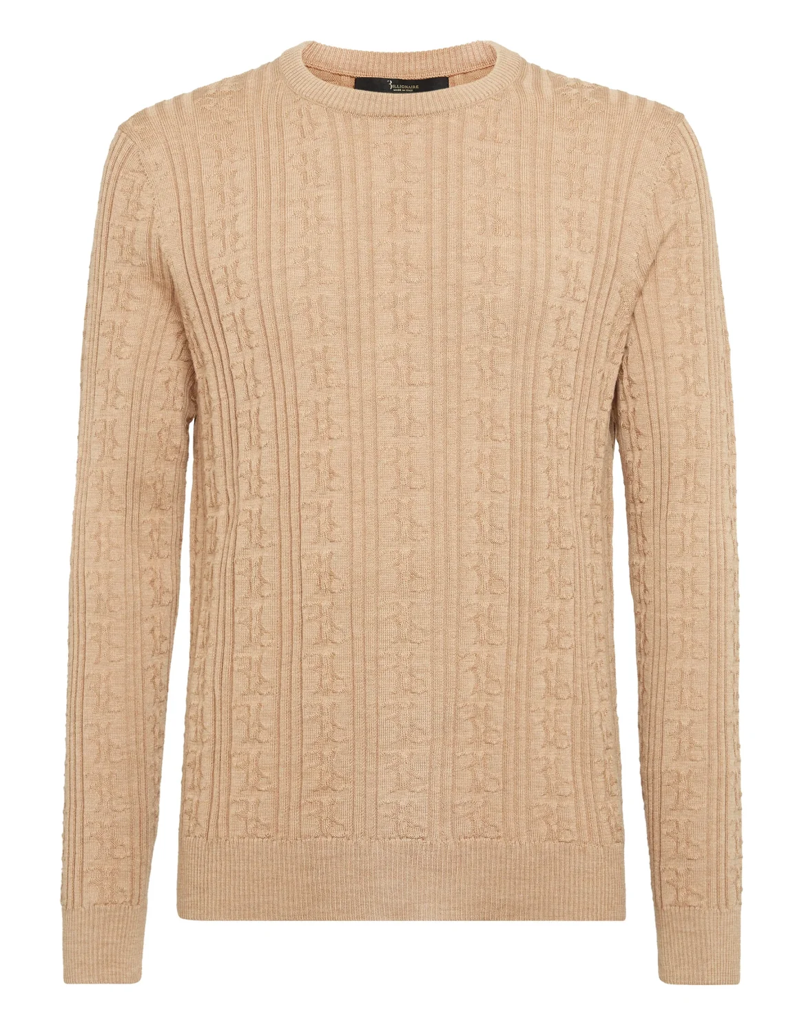 Pullover Round Neck LS All over BB, цвет: Бежевый