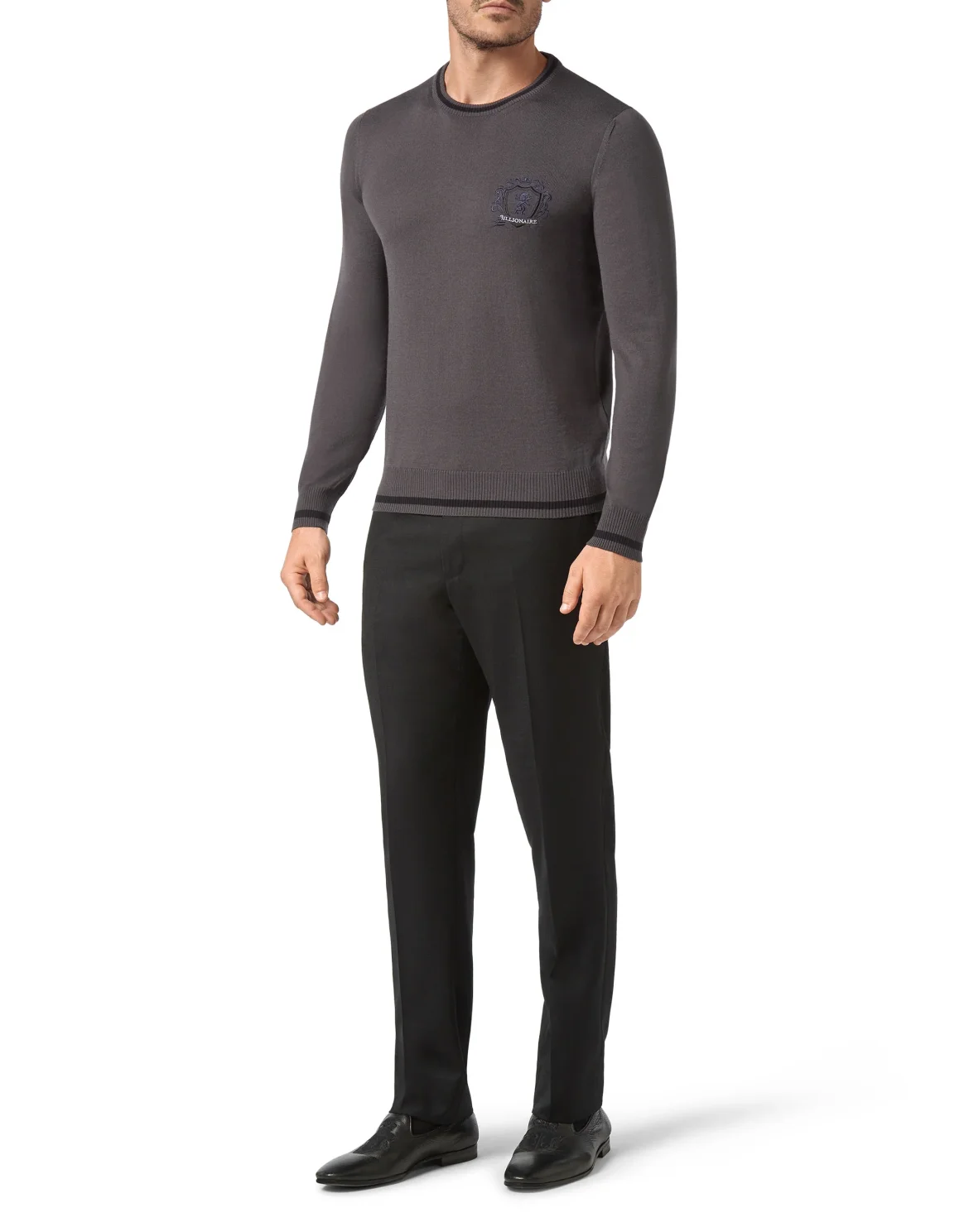 Pullover Round Neck LS Lion, цвет: Серый