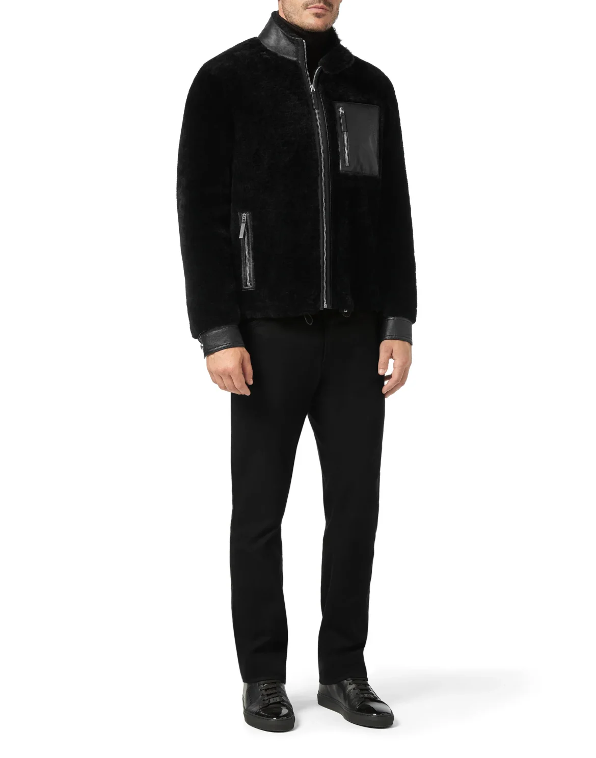 Leather Bomber Crest, цвет: Черный