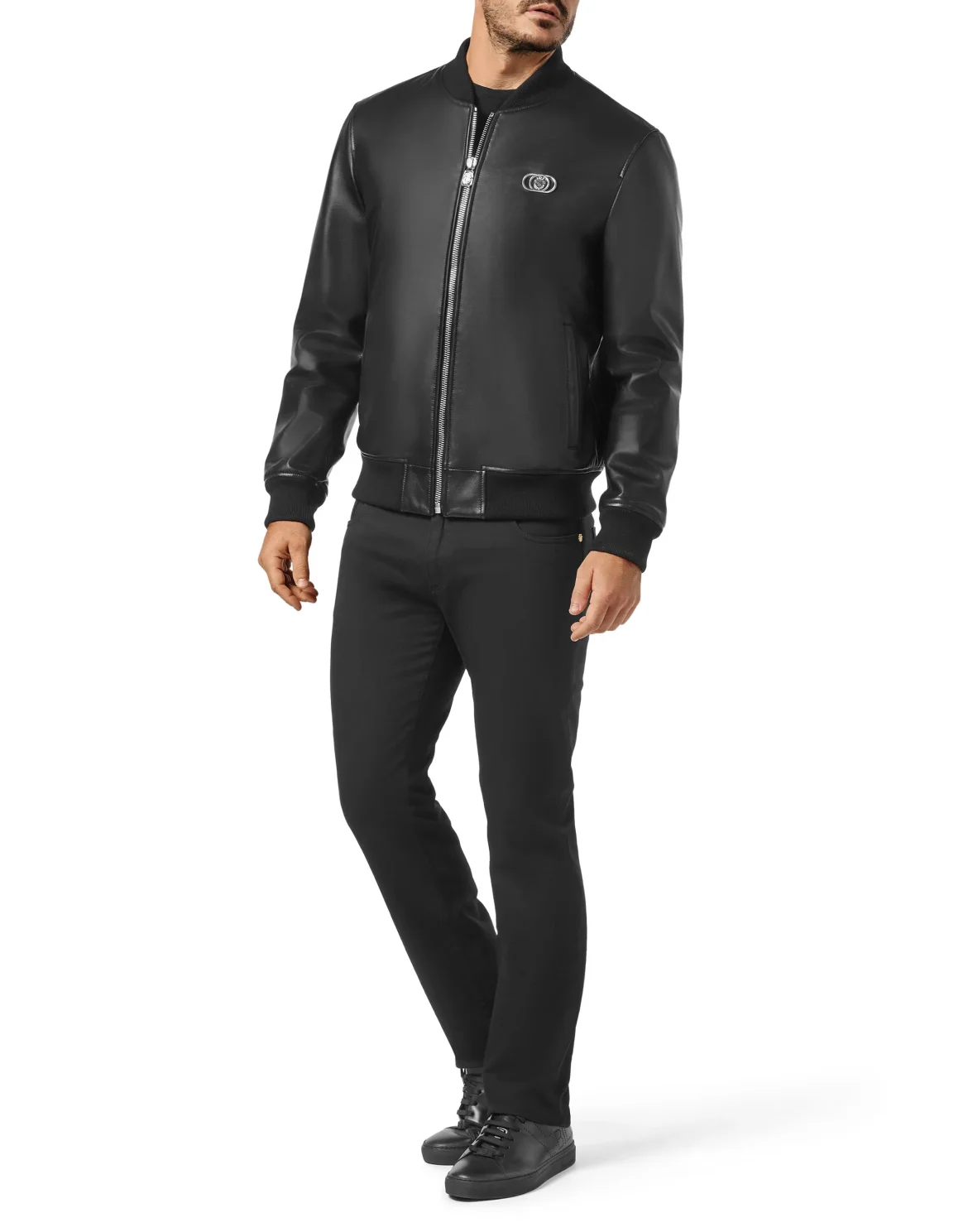 Leather Bomber Crest, цвет: Черный