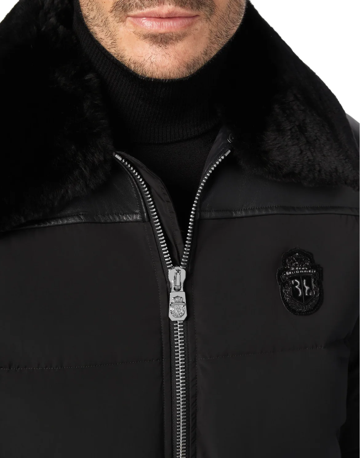 Bomber with Fur Luxury, цвет: Черный