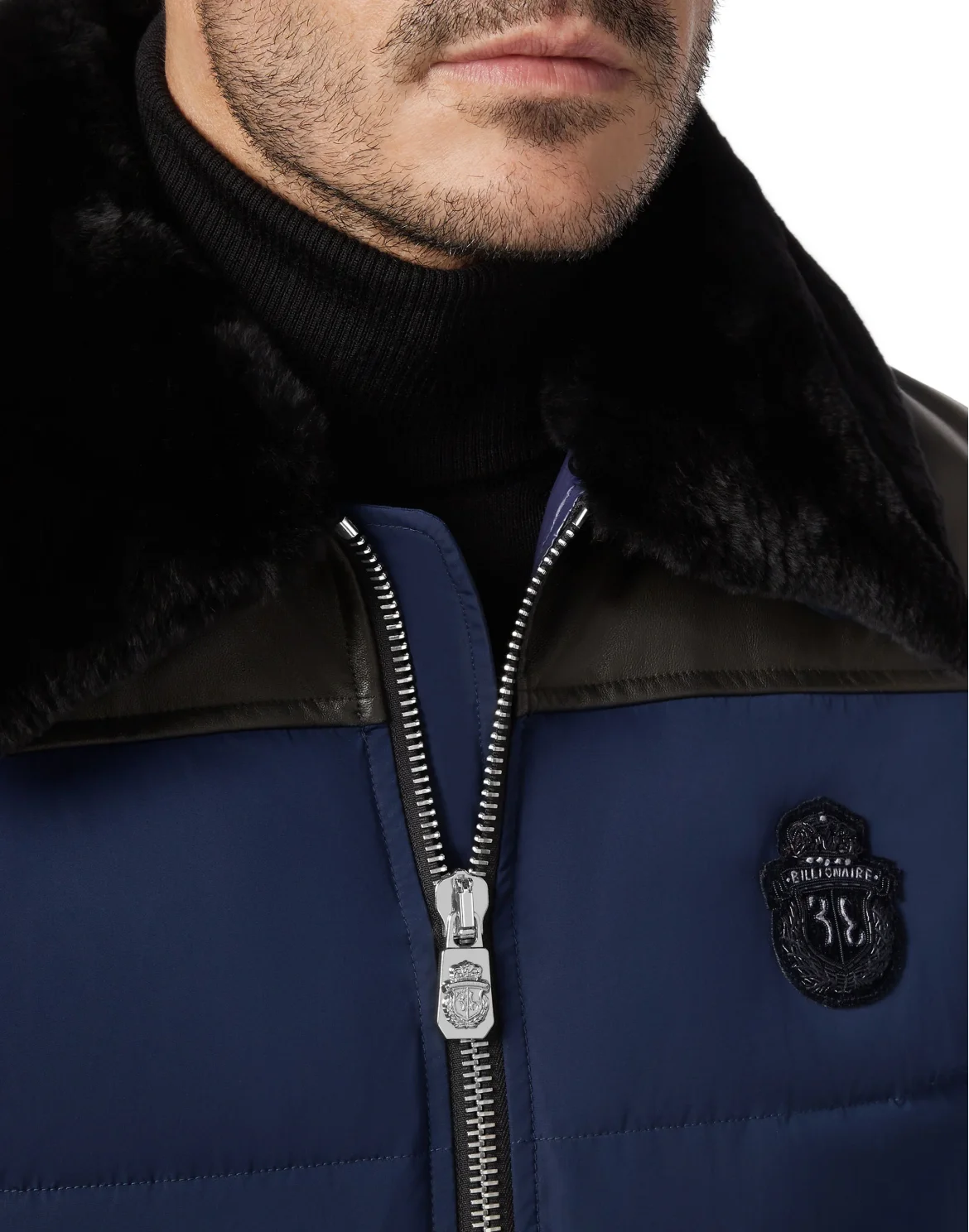 Bomber with Fur Luxury, цвет: Синий