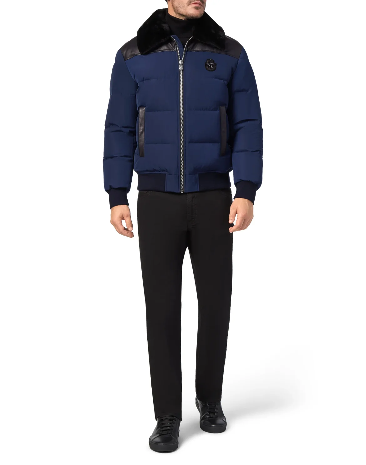 Bomber with Fur Luxury, цвет: Синий
