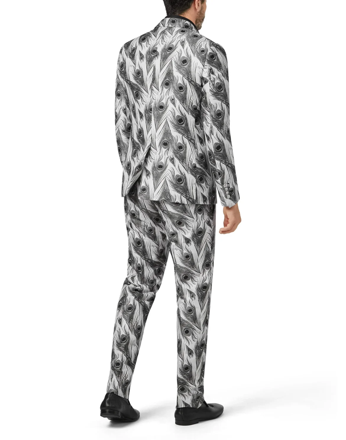 Blazer Super Slim Fit Jacquard Feathers, цвет: Белый