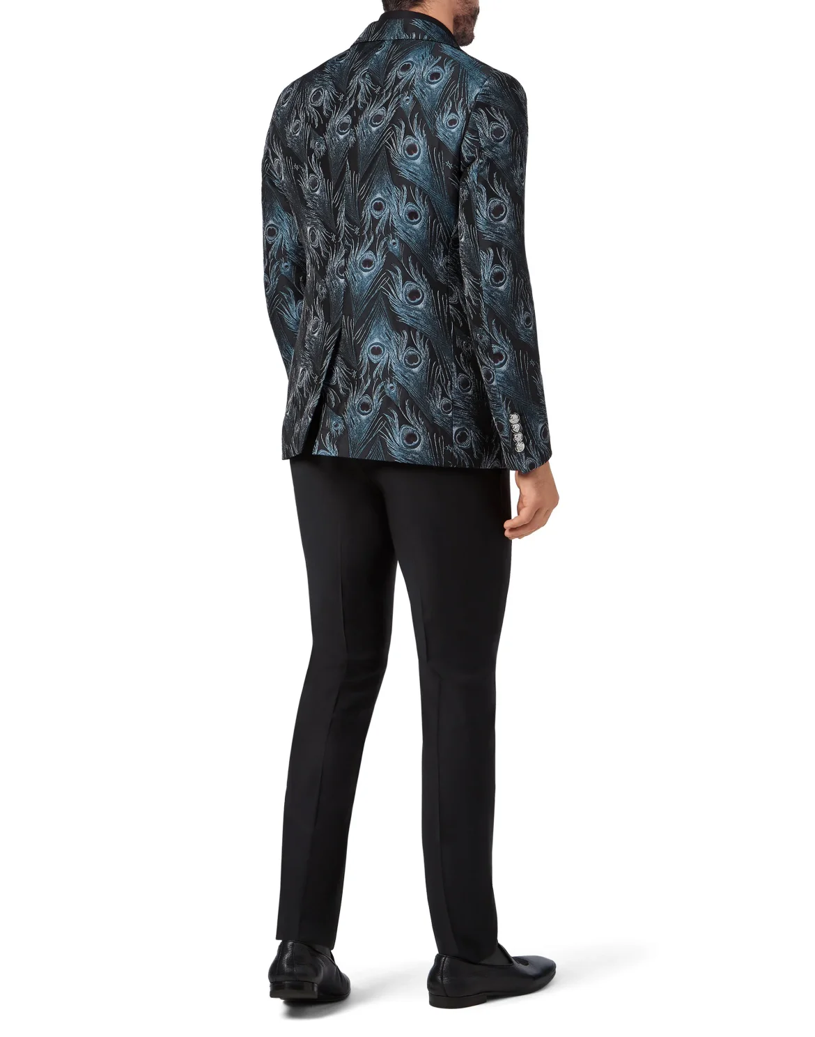 Blazer Super Slim Fit Jacquard Feathers, цвет: Синий