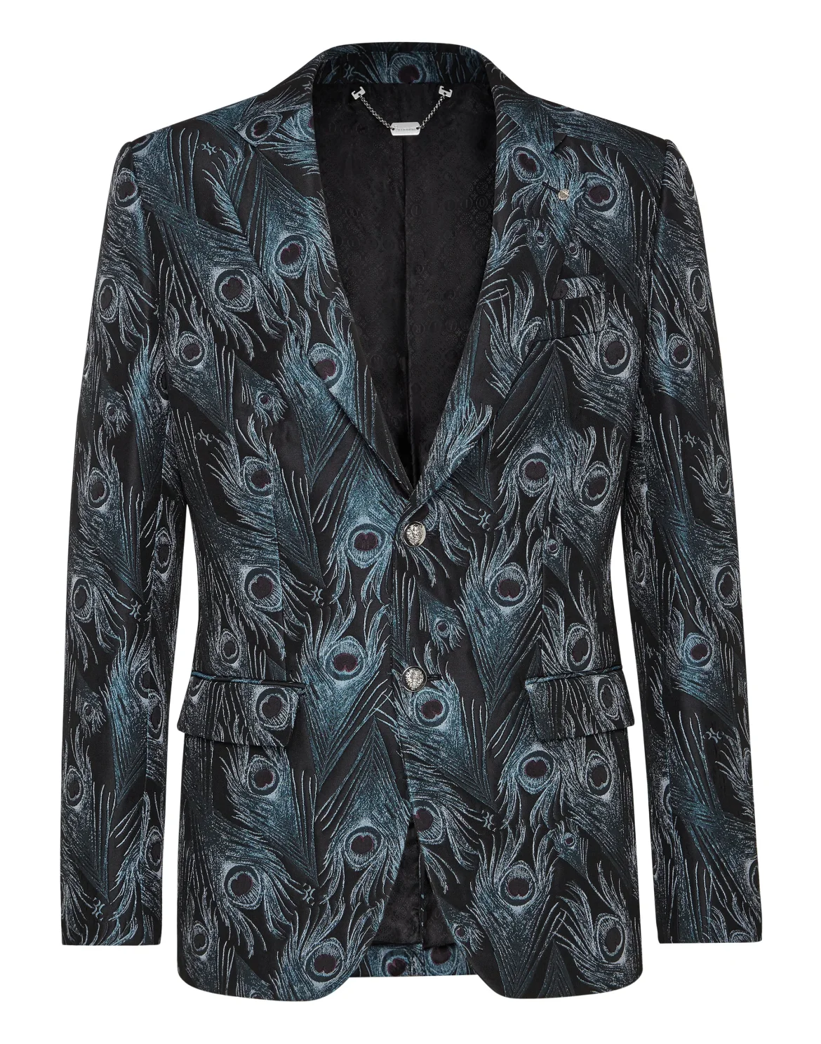 Blazer Super Slim Fit Jacquard Feathers, цвет: Синий