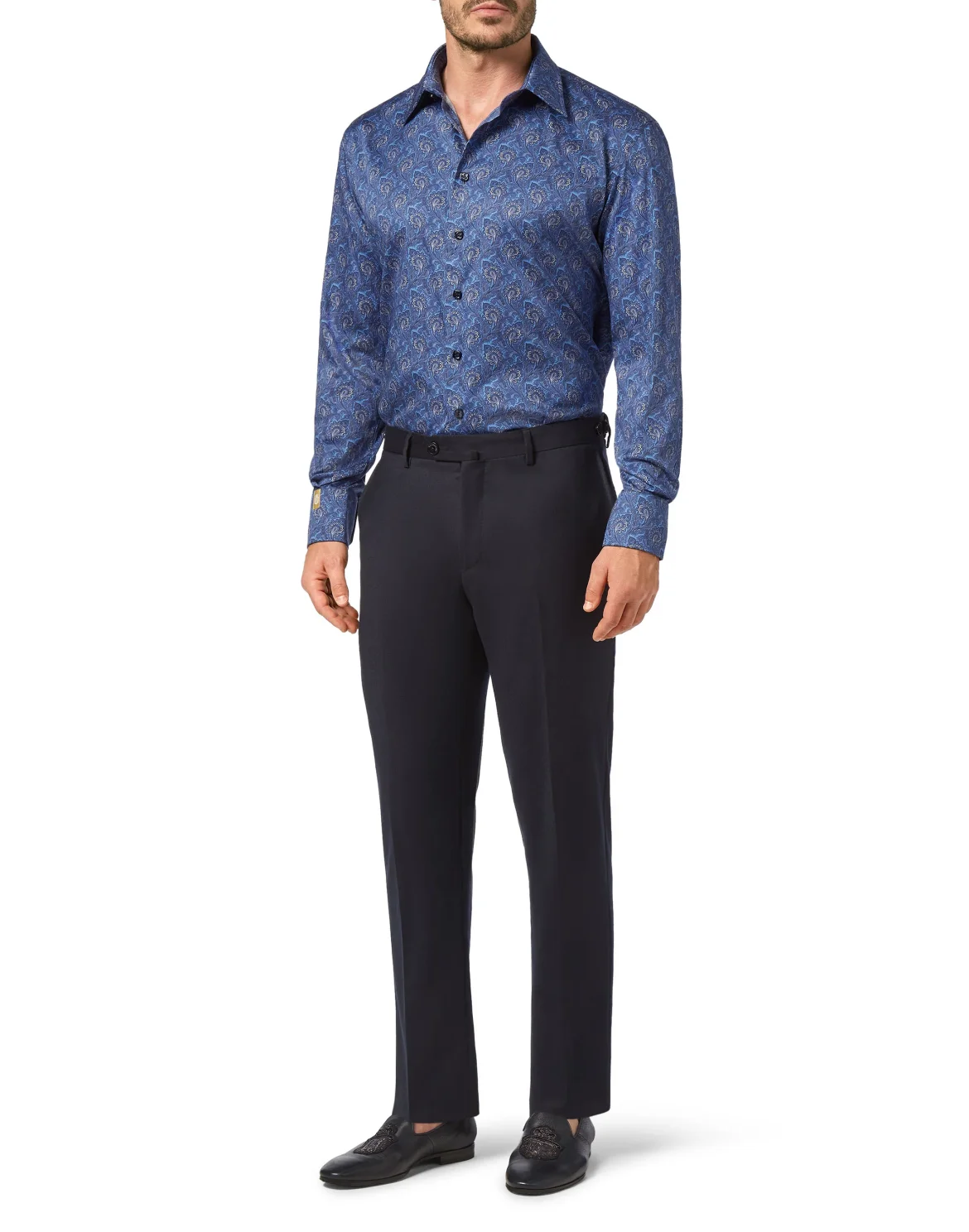 Shirt Gold Cut LS/Flavio Paisley, цвет: Синий