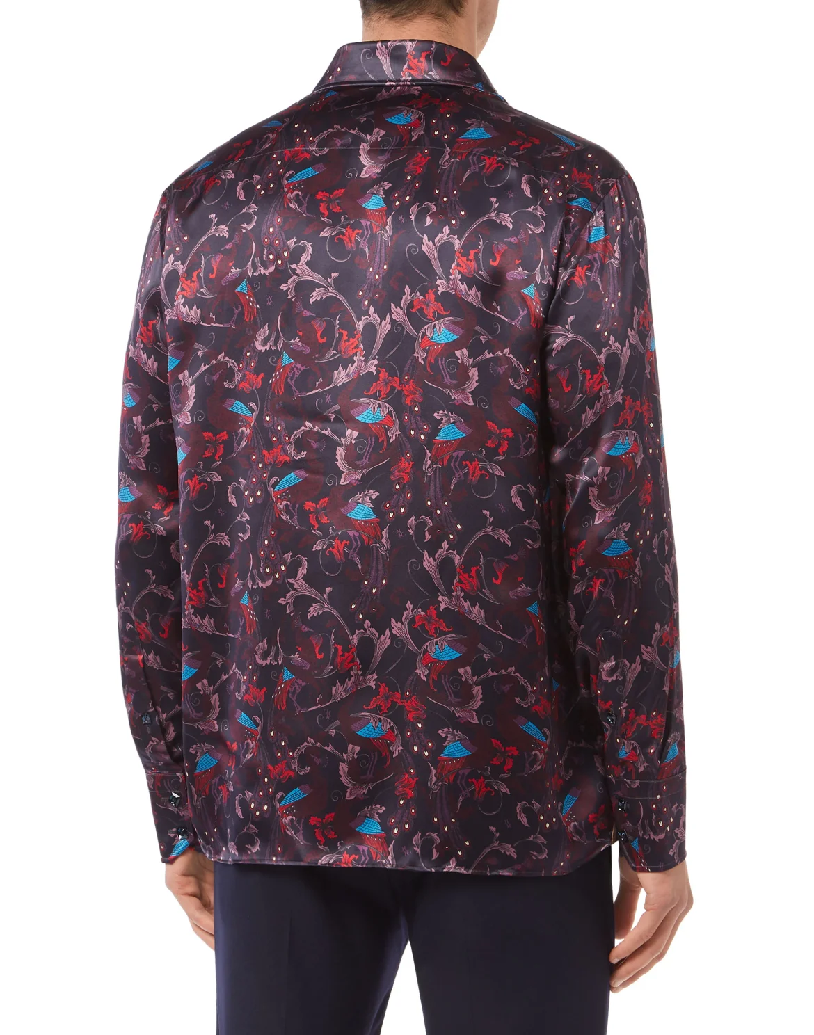 Silk Shirt Silver Cut LS/Flavio Feathers, цвет: Синий