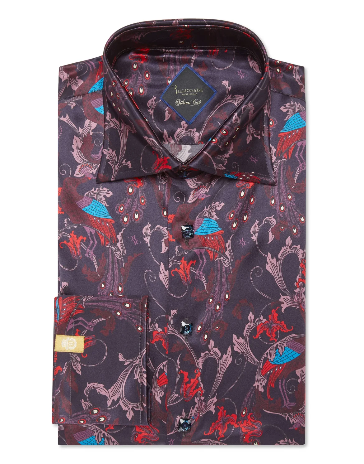 Silk Shirt Silver Cut LS/Flavio Feathers, цвет: Синий