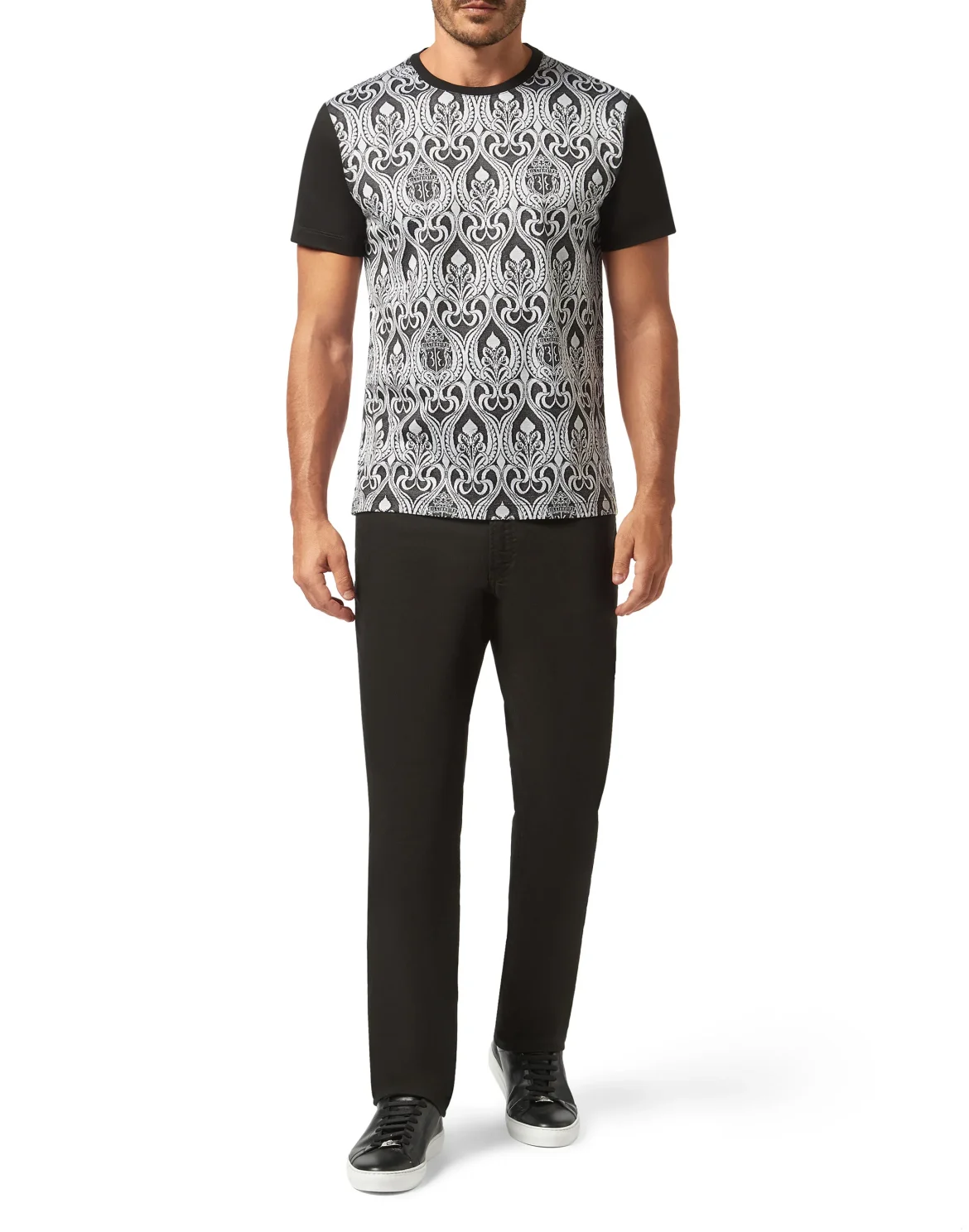 T-shirt Round Neck SS Jacquard  Baroque, цвет: Черный
