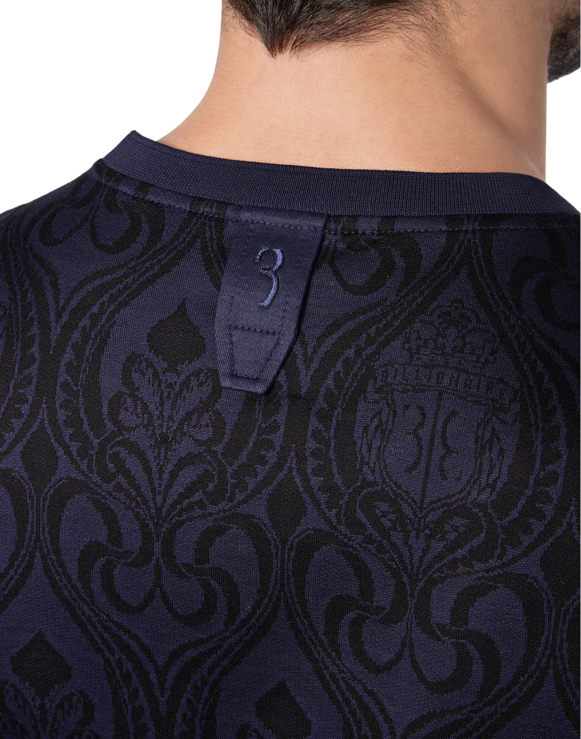 T-shirt Round Neck SS Jacquard  Baroque, цвет: Синий