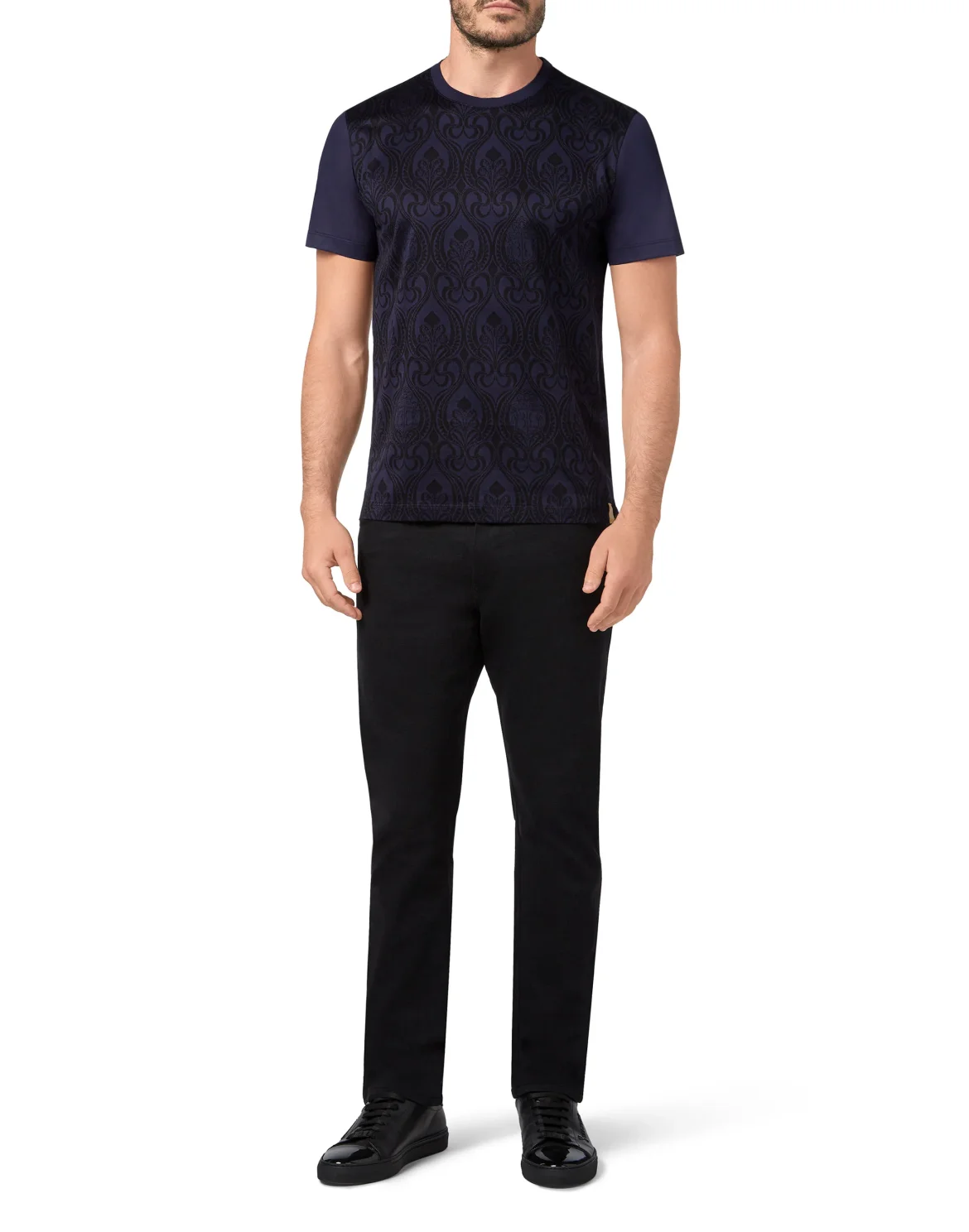 T-shirt Round Neck SS Jacquard  Baroque, цвет: Синий