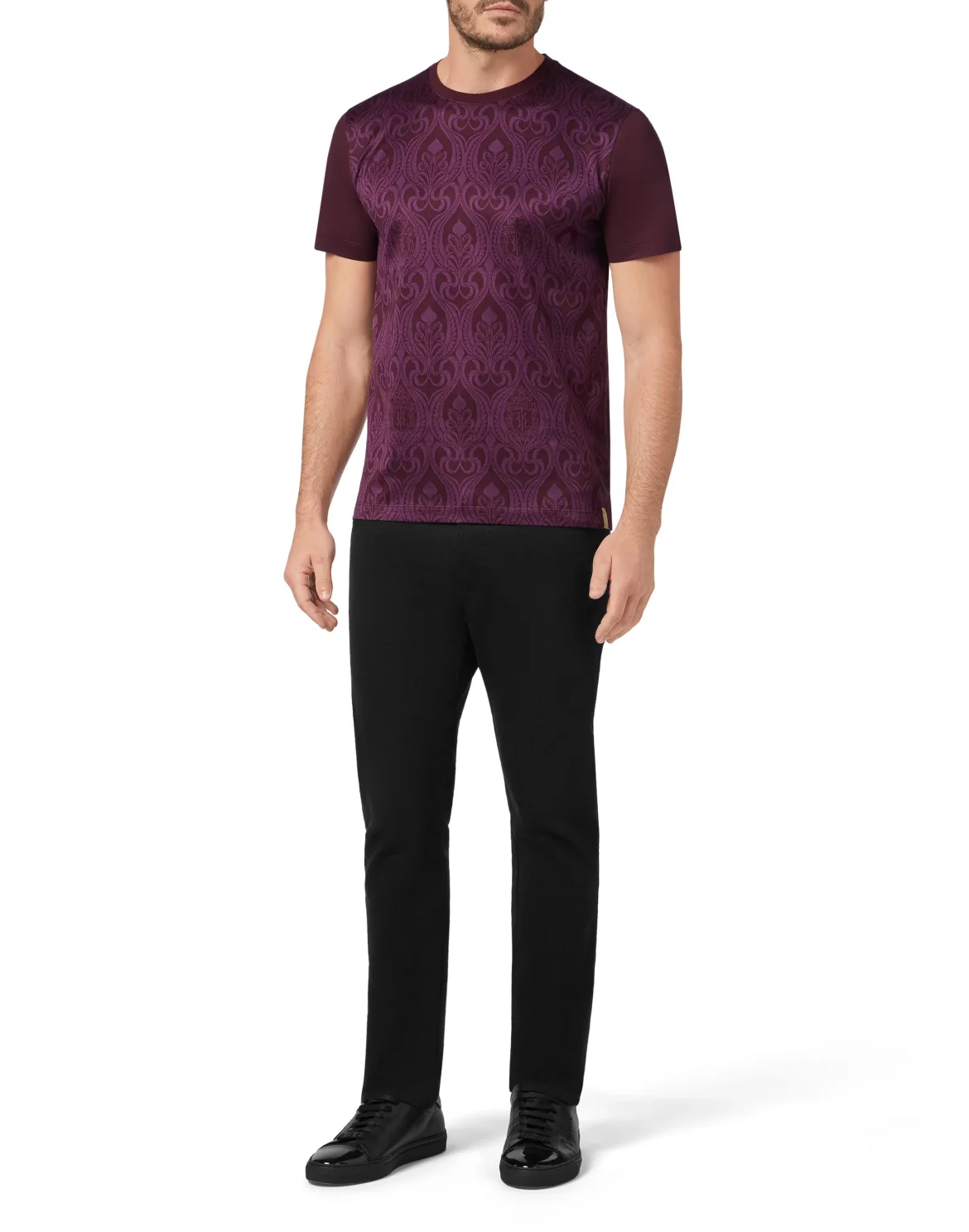 T-shirt Round Neck SS Jacquard  Baroque, цвет: Фиолетовый