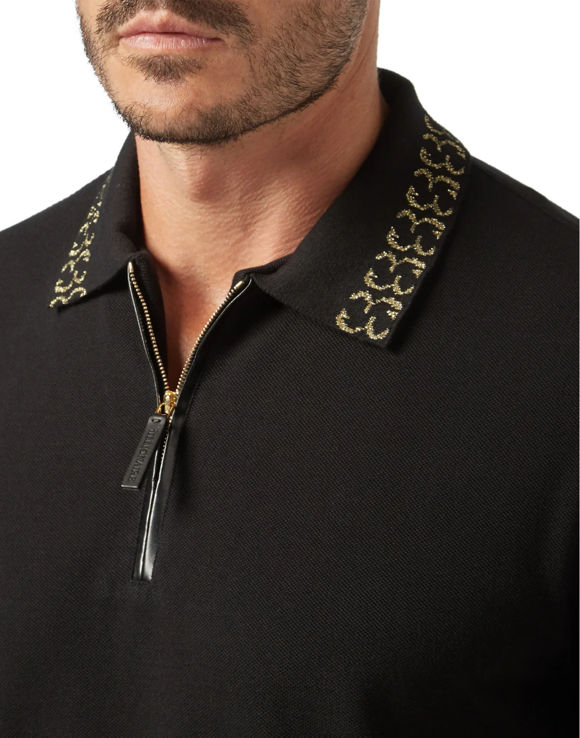 Polo shirt SS Jacquard Double B, цвет: Черный