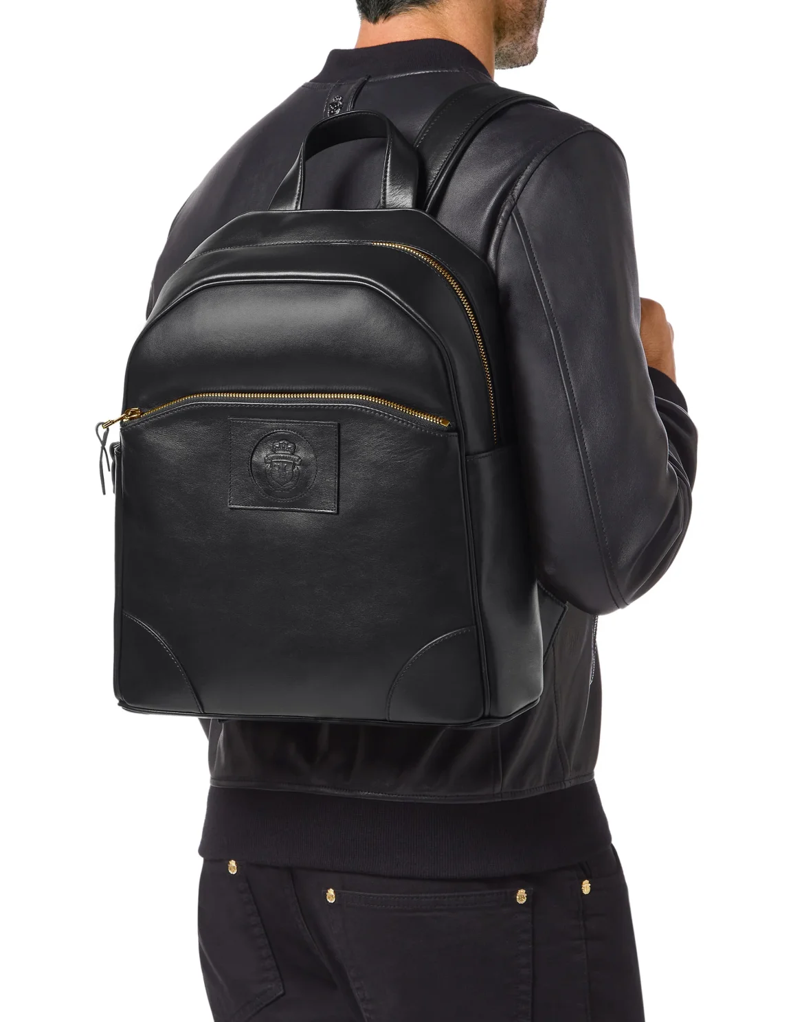 Leather Backpack Crest, цвет: Черный