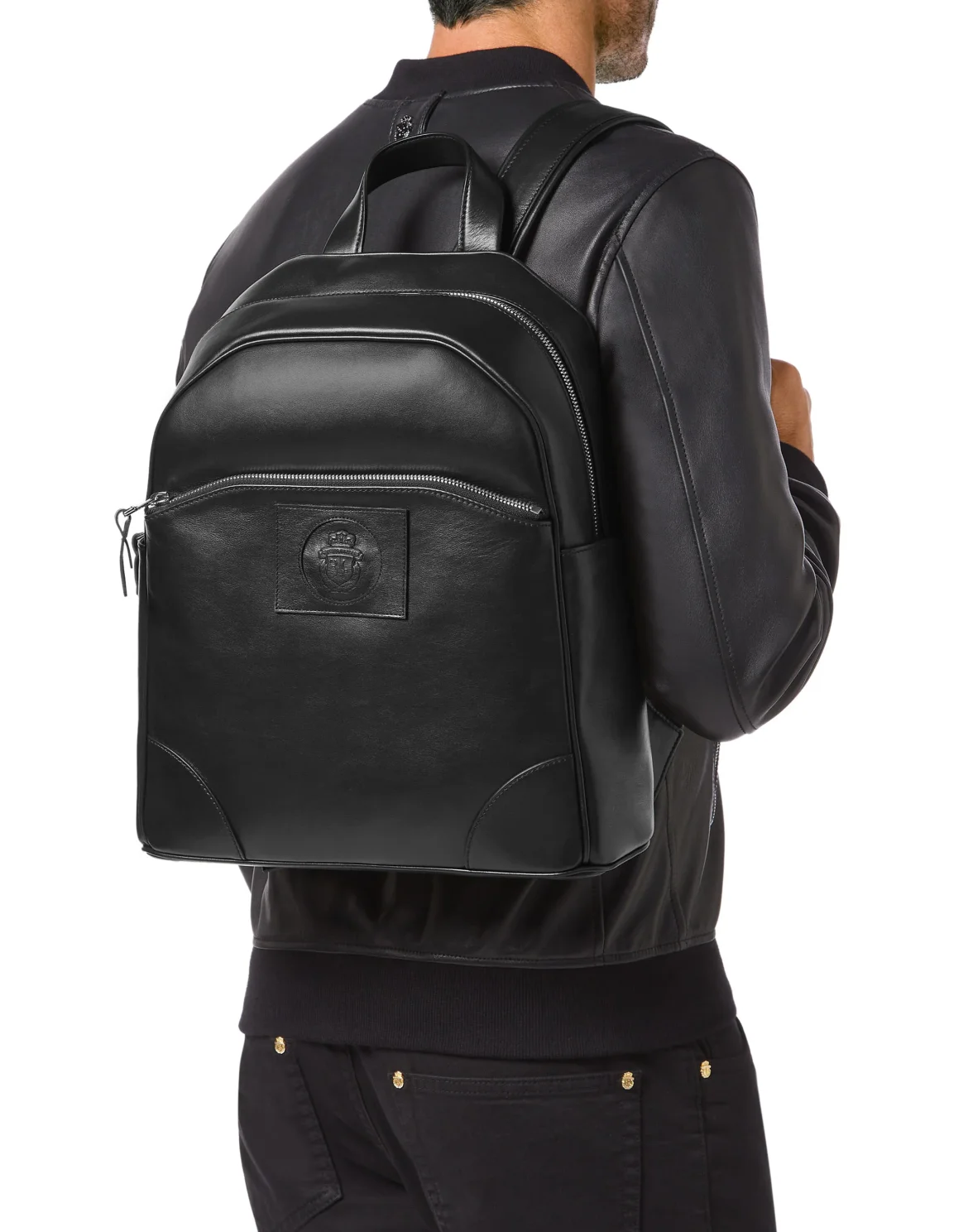 Leather Backpack Crest, цвет: Черный