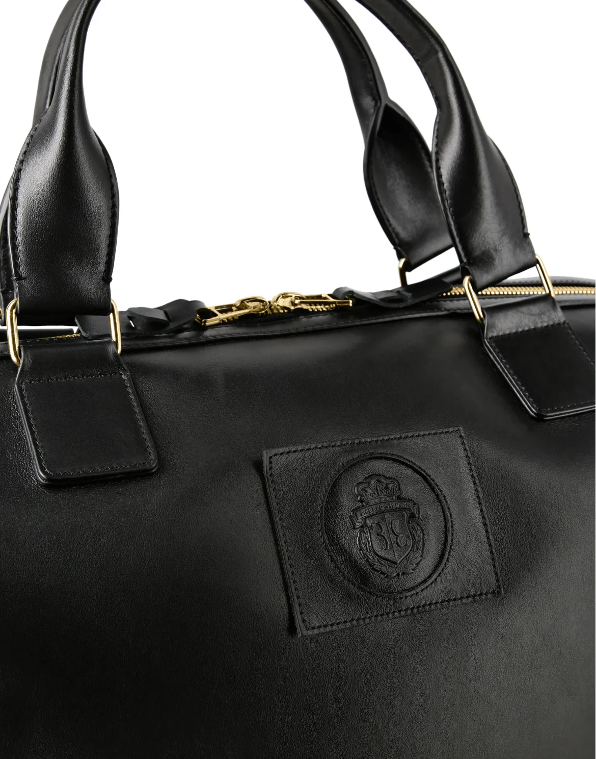 Leather Medium Travel Bag Crest, цвет: Черный