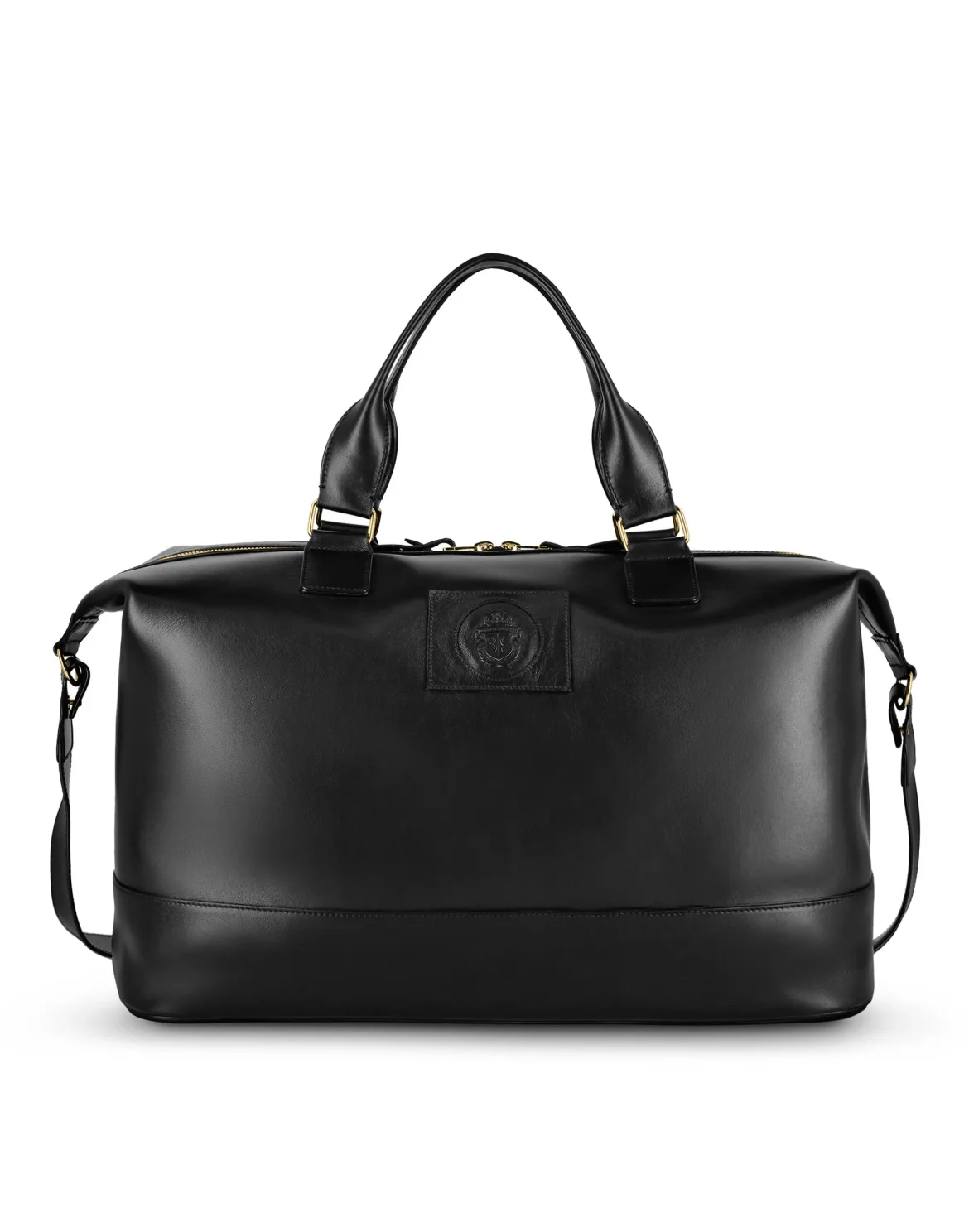 Leather Medium Travel Bag Crest, цвет: Черный