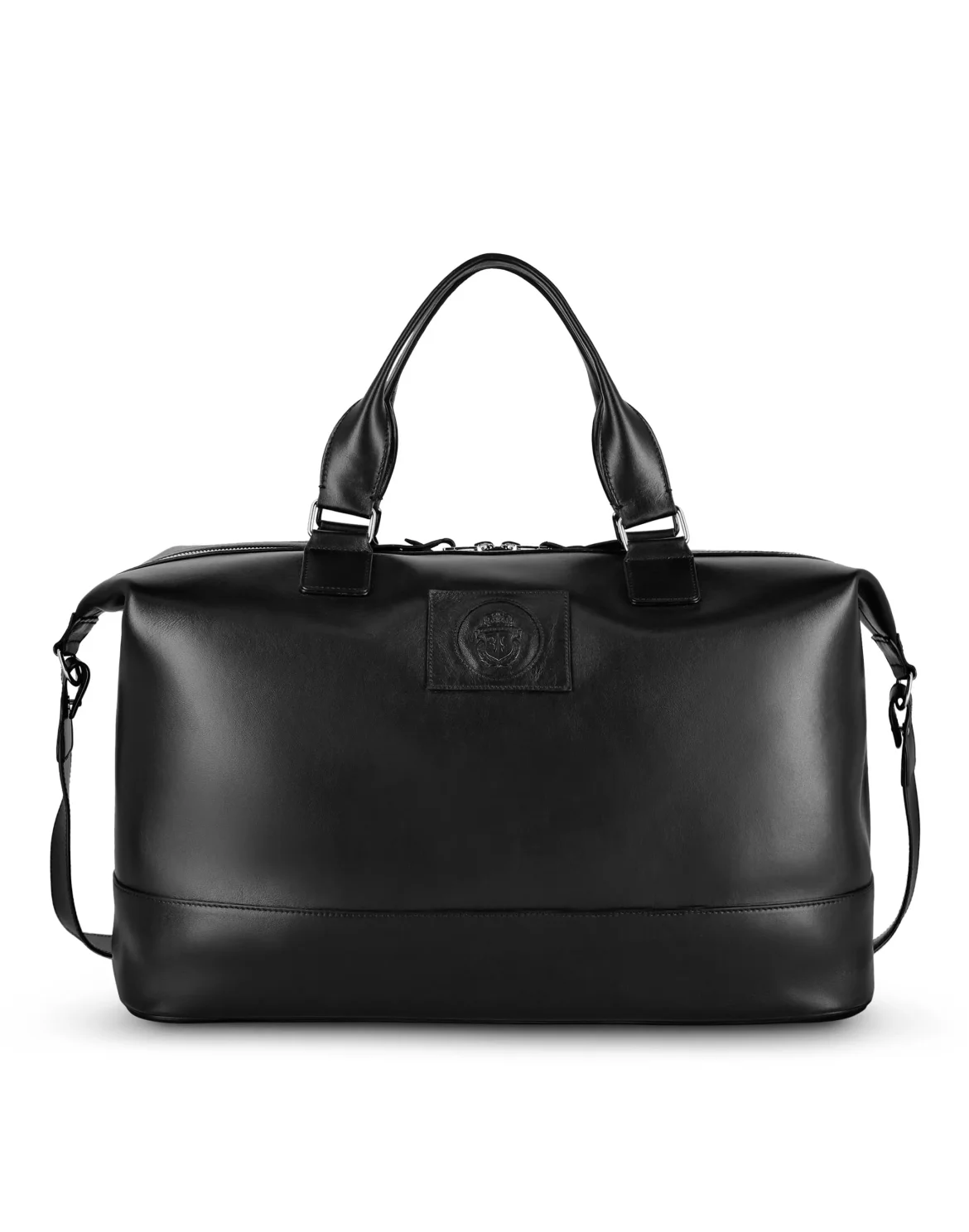 Leather Medium Travel Bag Crest, цвет: Черный