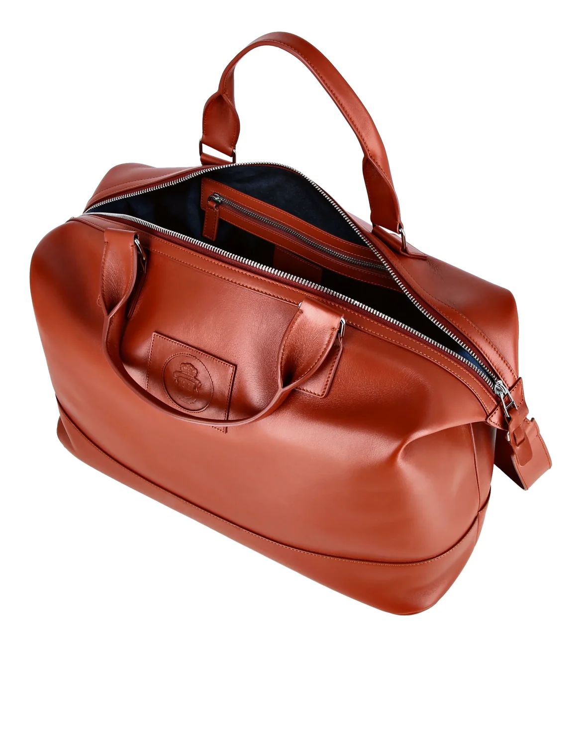 Leather Medium Travel Bag Crest, цвет: Коричневый