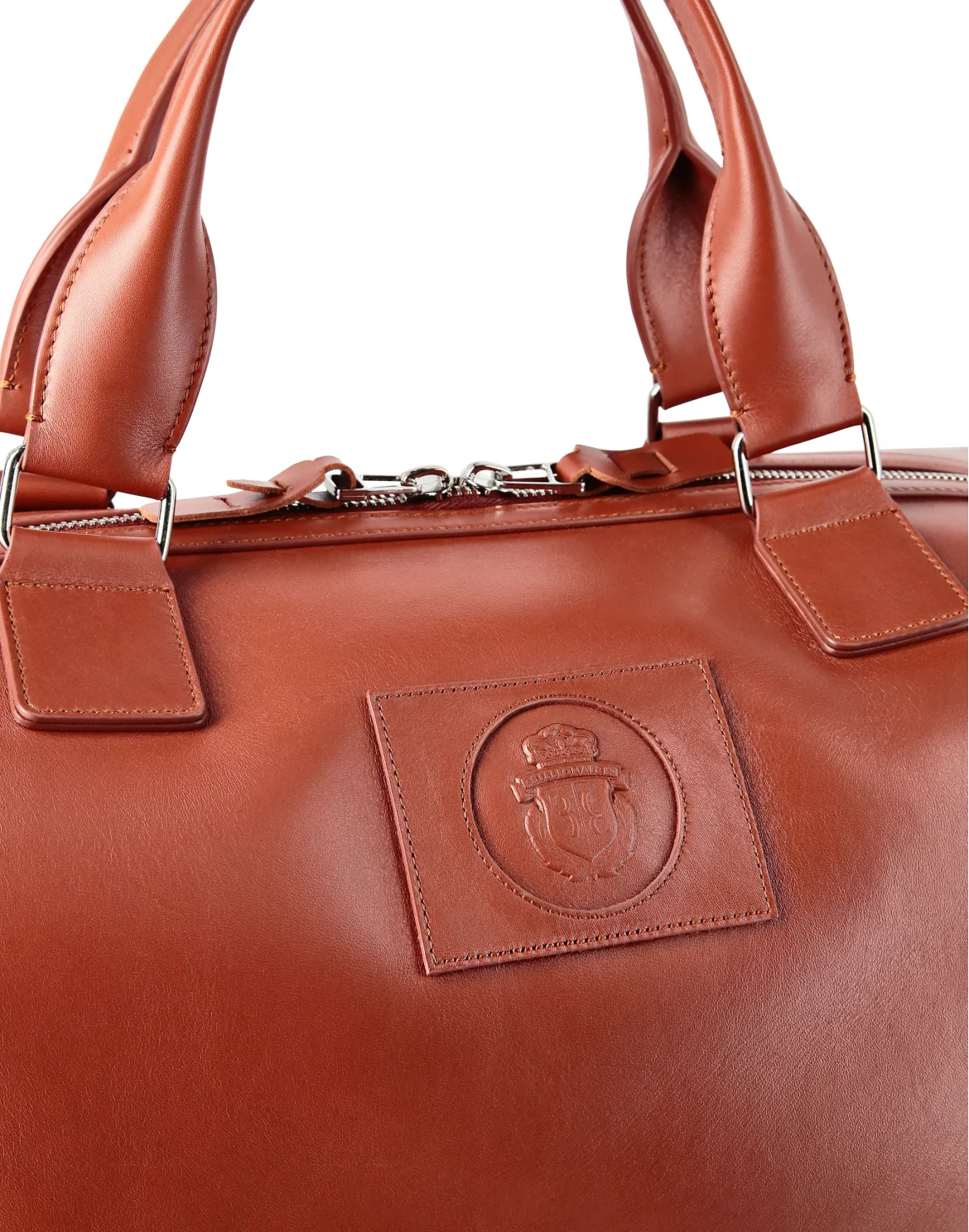 Leather Medium Travel Bag Crest, цвет: Коричневый