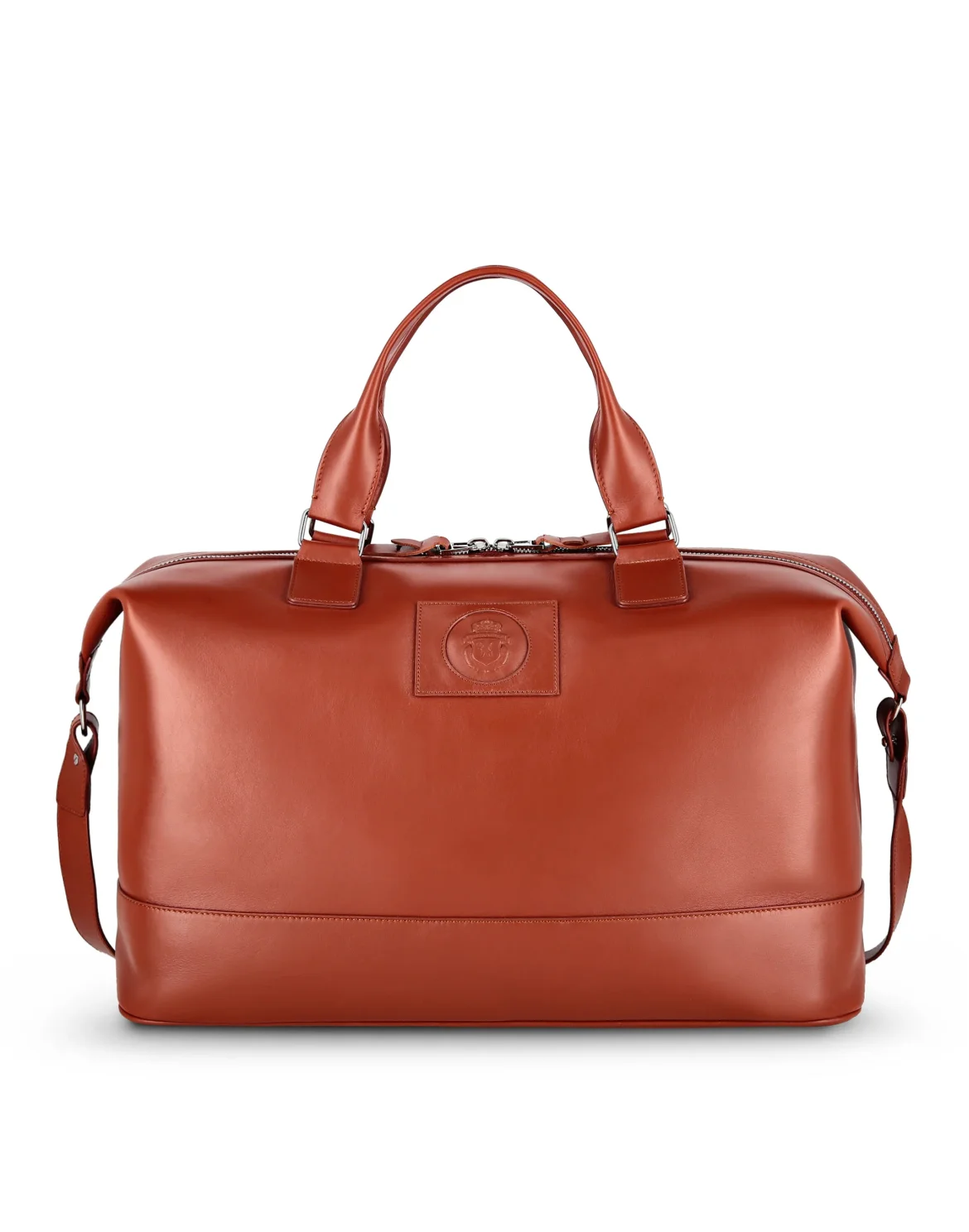 Leather Medium Travel Bag Crest, цвет: Коричневый