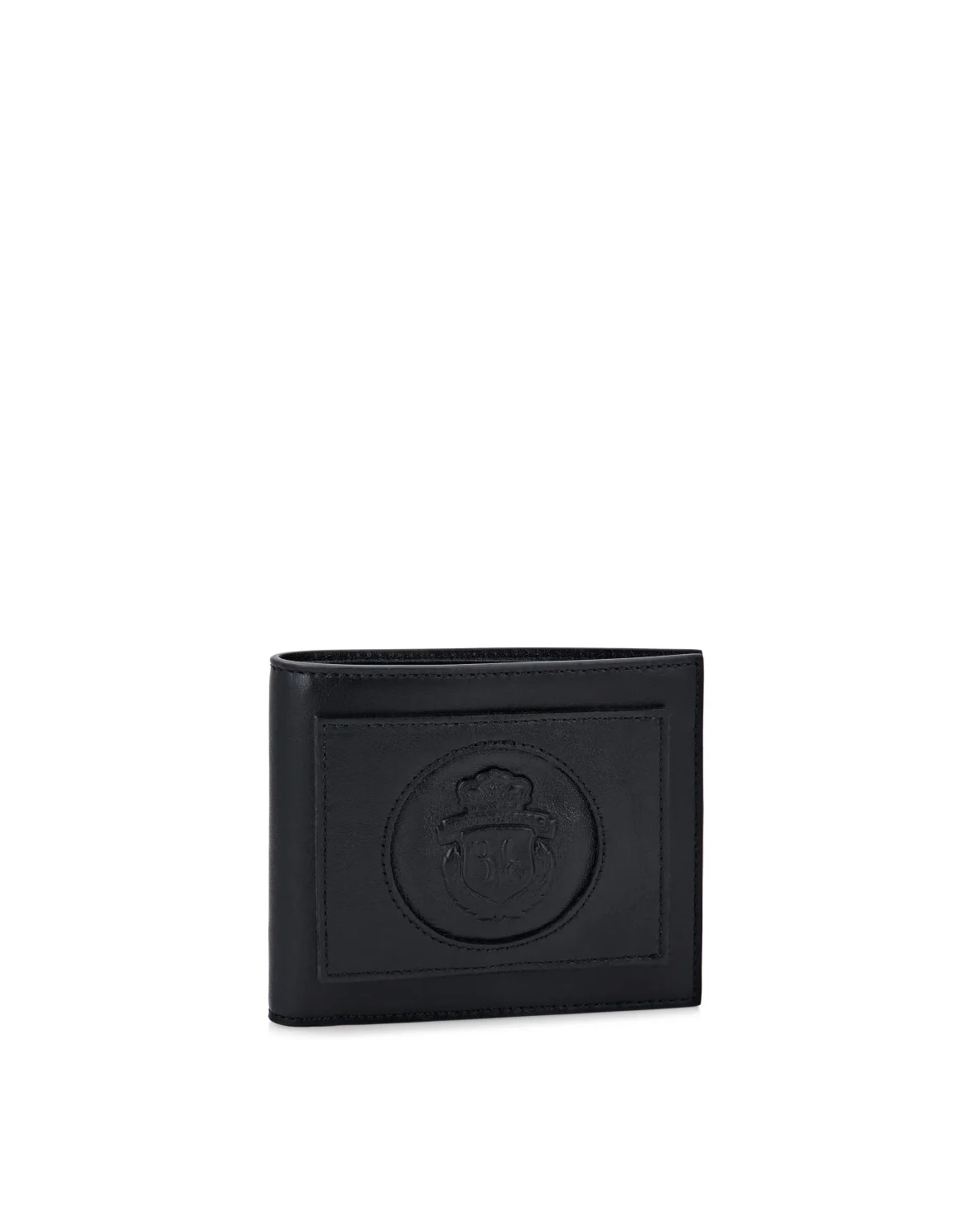 Leather French wallet Crest, цвет: Черный