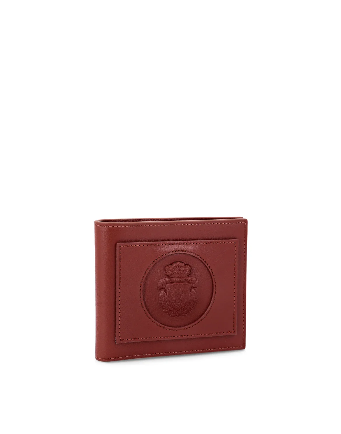 Leather French wallet Crest, цвет: Коричневый