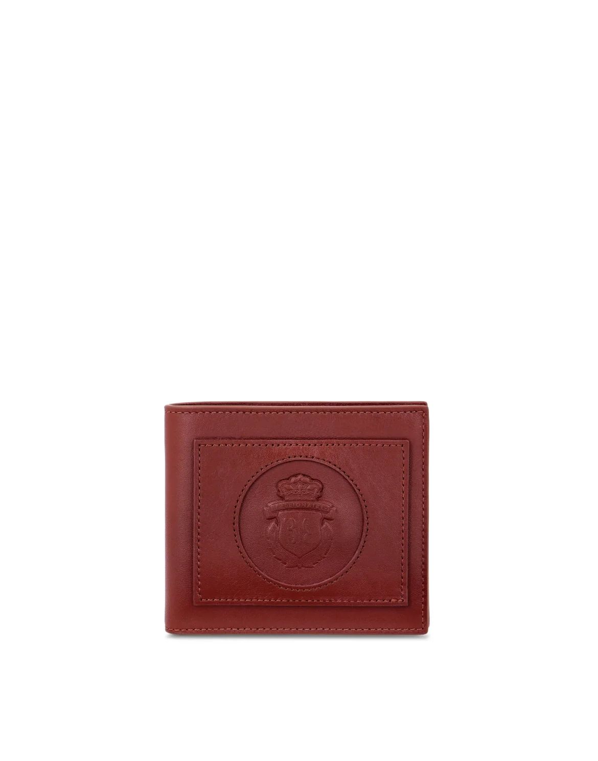 Leather French wallet Crest, цвет: Коричневый