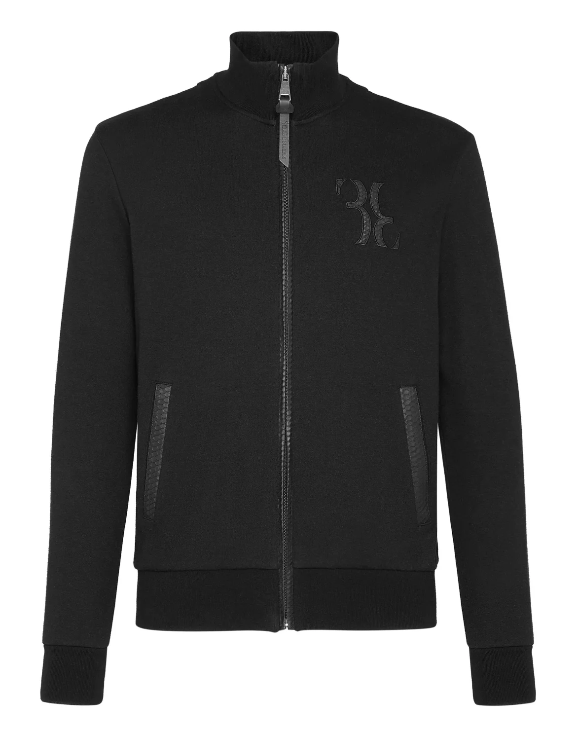 Wool and Cashmere Pullover full zip Elaphe insert, цвет: Черный