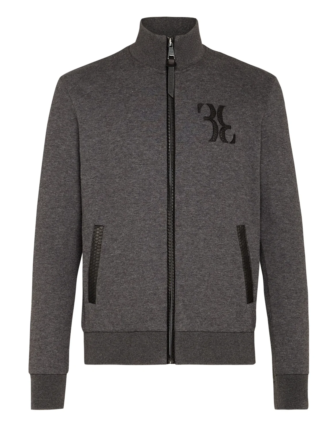 Wool and Cashmere Pullover full zip Elaphe insert, цвет: Серый