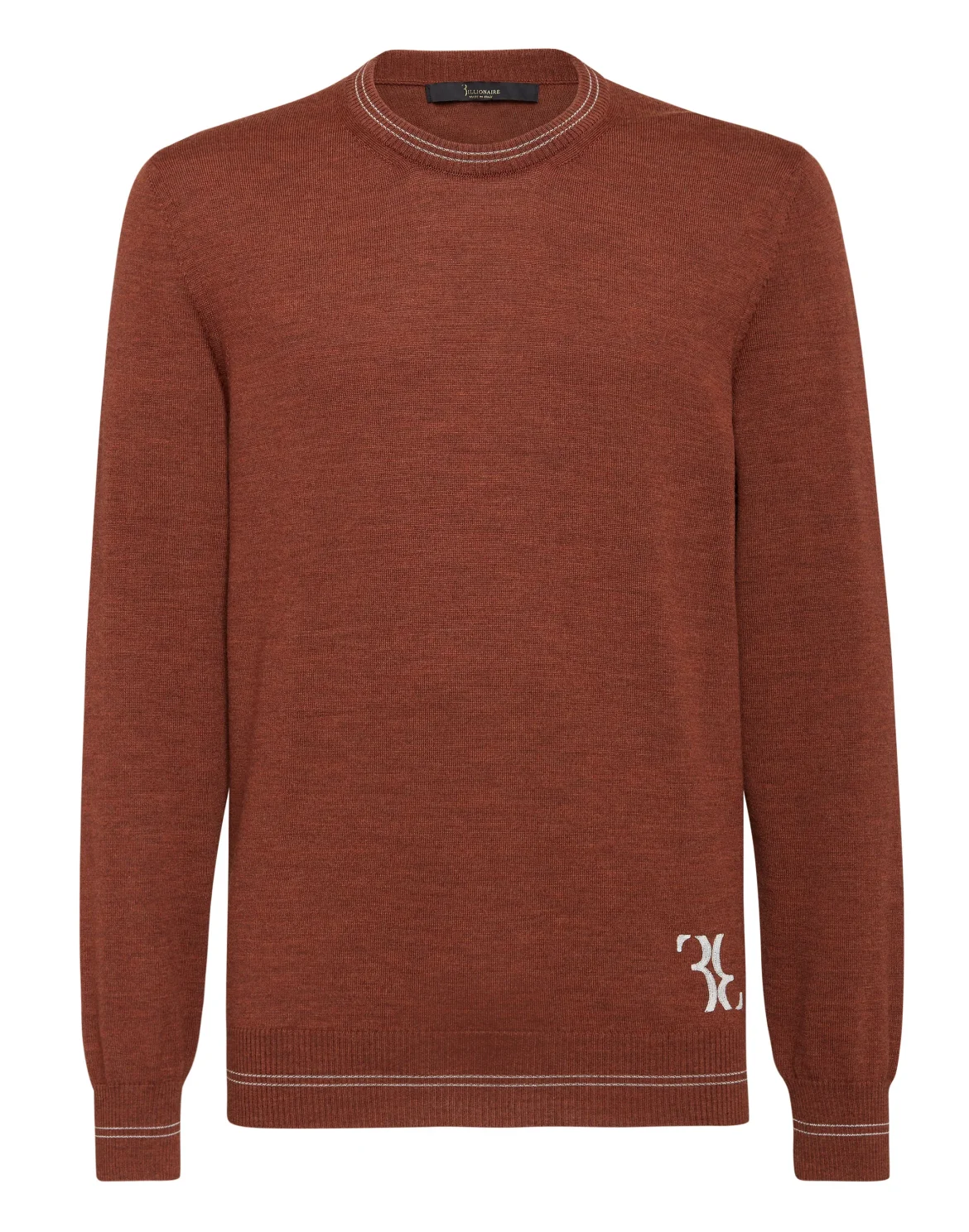 Wool Pullover Round Neck LS Double B, цвет: Коричневый