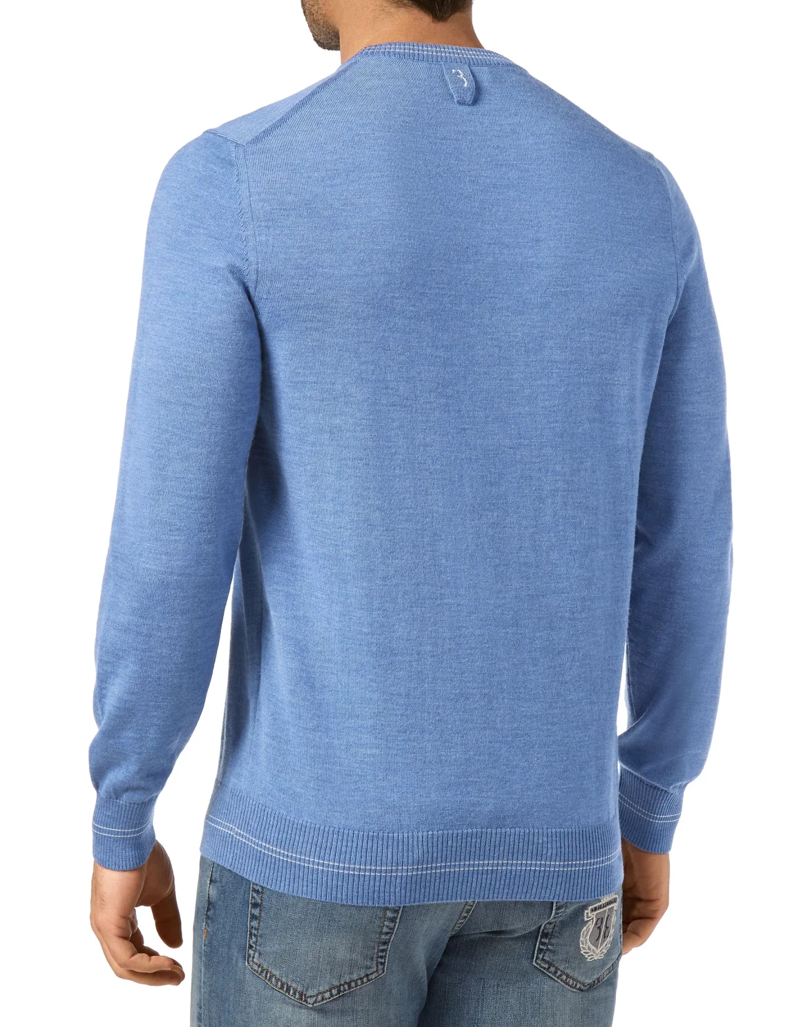 Wool Pullover Round Neck LS Double B, цвет: Синий