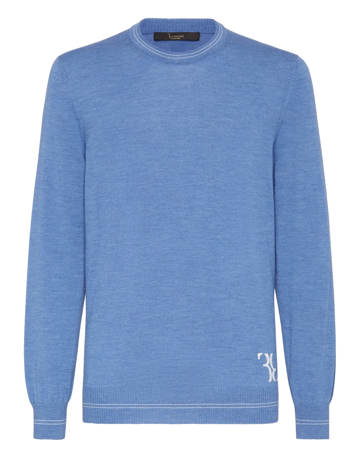 Wool Pullover Round Neck LS Double B, цвет: Синий