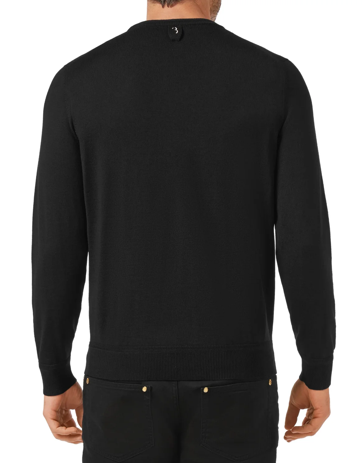 Wool Pullover Round Neck LS Wolf, цвет: Черный