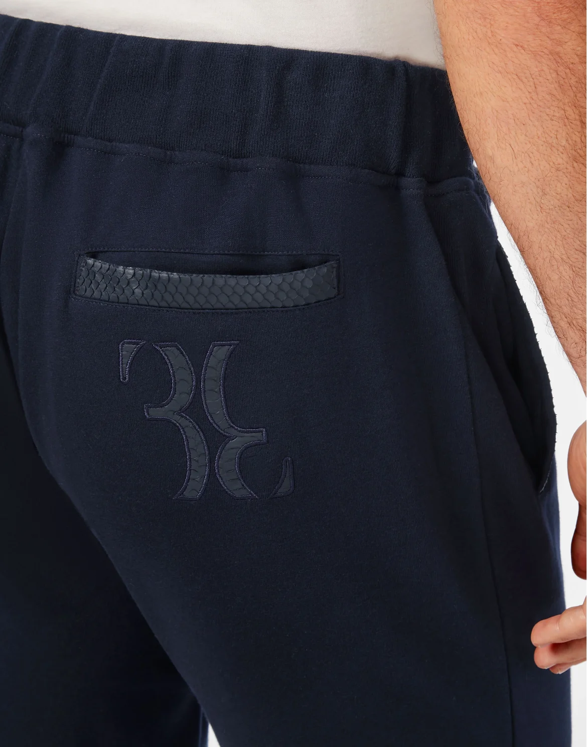 Wool and Cashmere Trousers Elaphe insert, цвет: Синий
