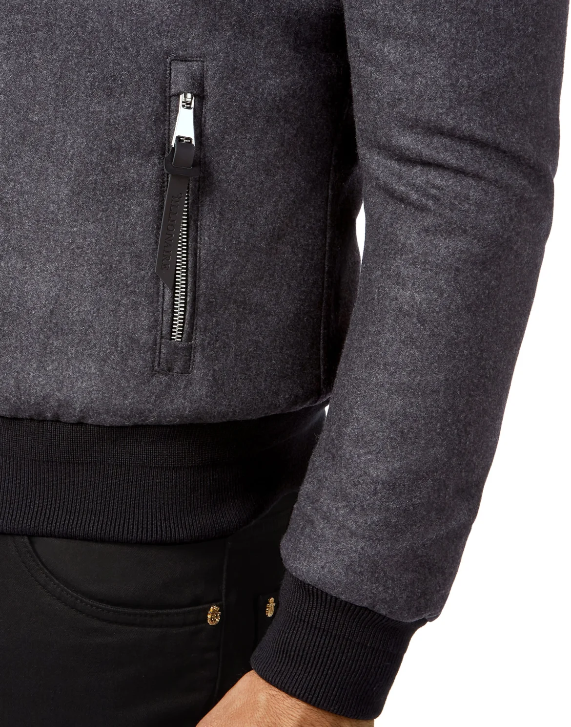 Bomber Collar fur  Luxury, цвет: Черный